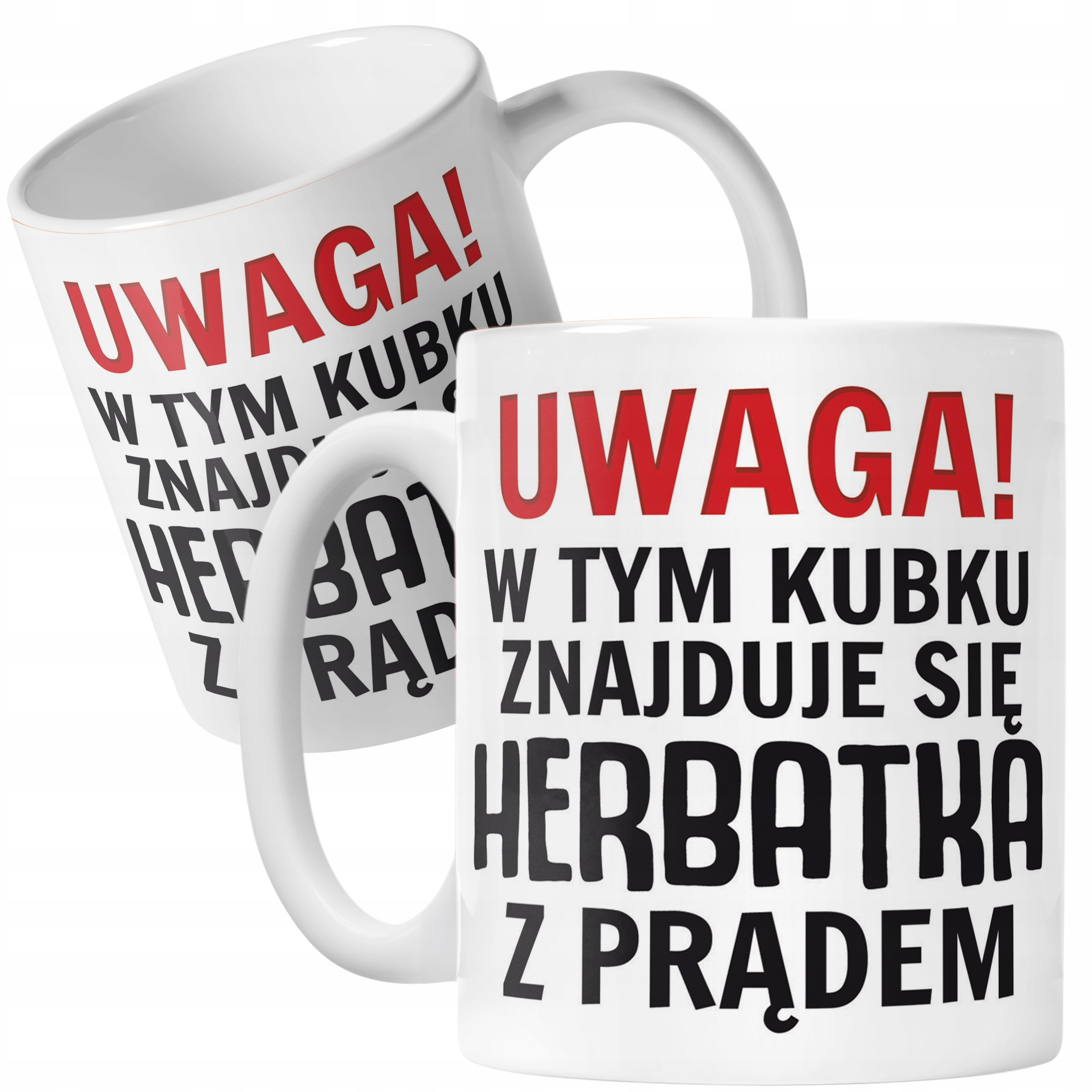 Kubek ceramiczny Uwaga Herbata Z Prądem Zabawny Prezent Upominek