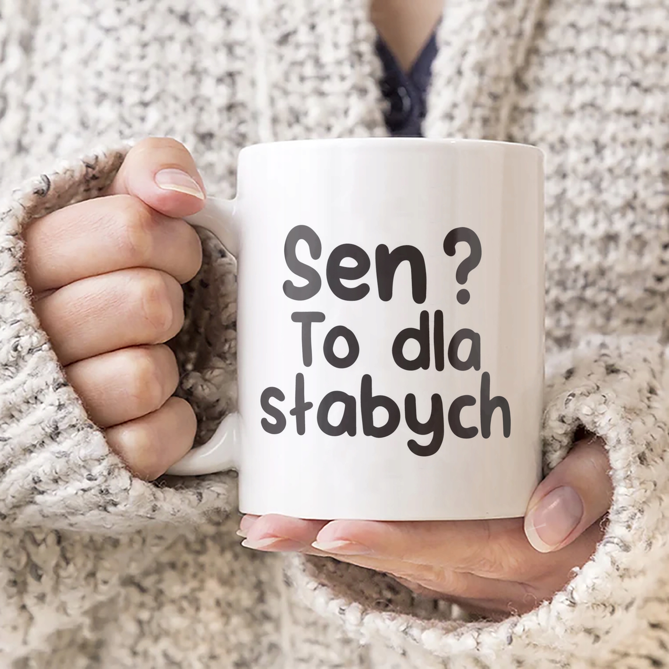 Kubek ceramiczny Sen To Dla Słabych Śmieszny Zabawny Prezent