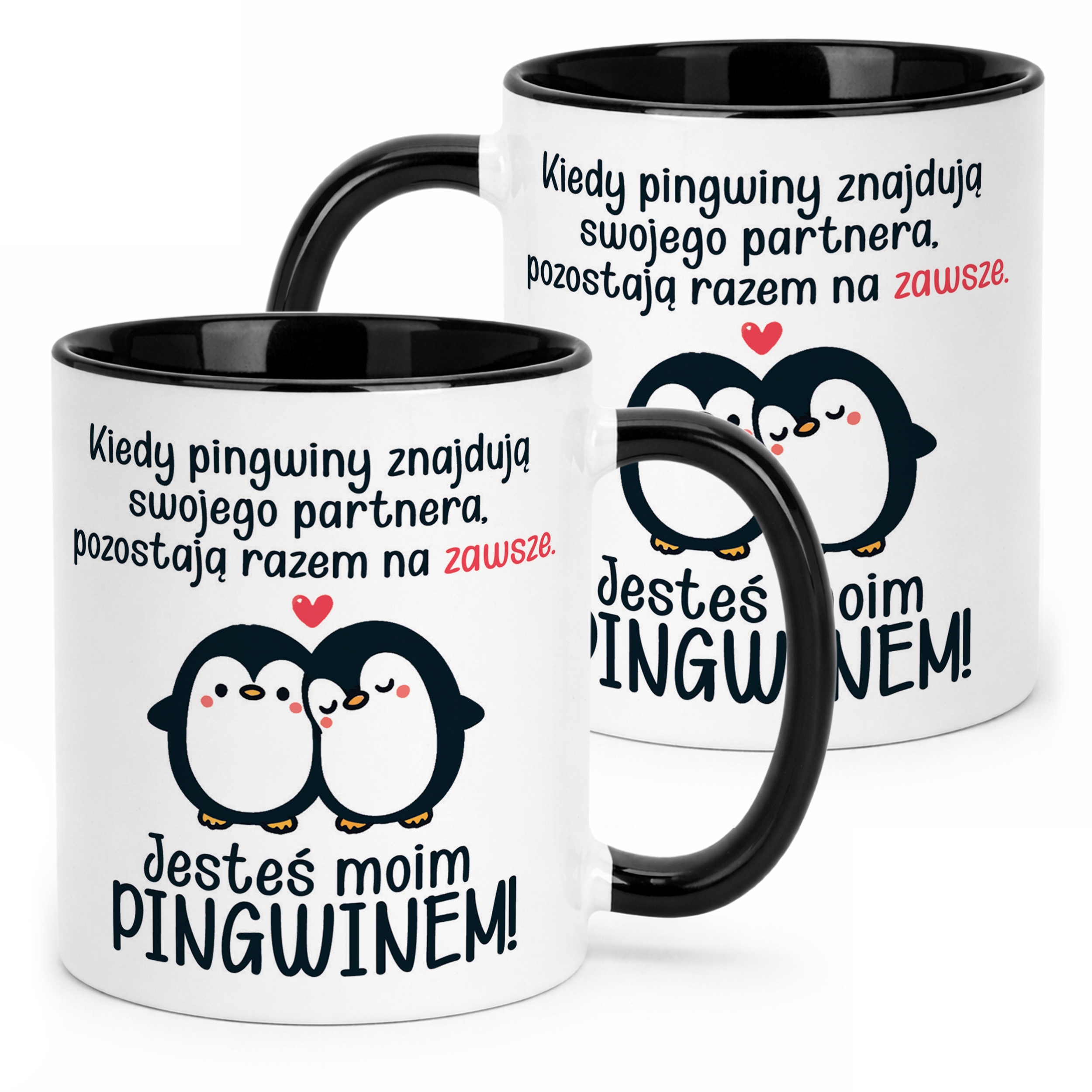 Kubek Czarny Walentynki Miłość Prezent Upominek Dla Drugiej Połowy