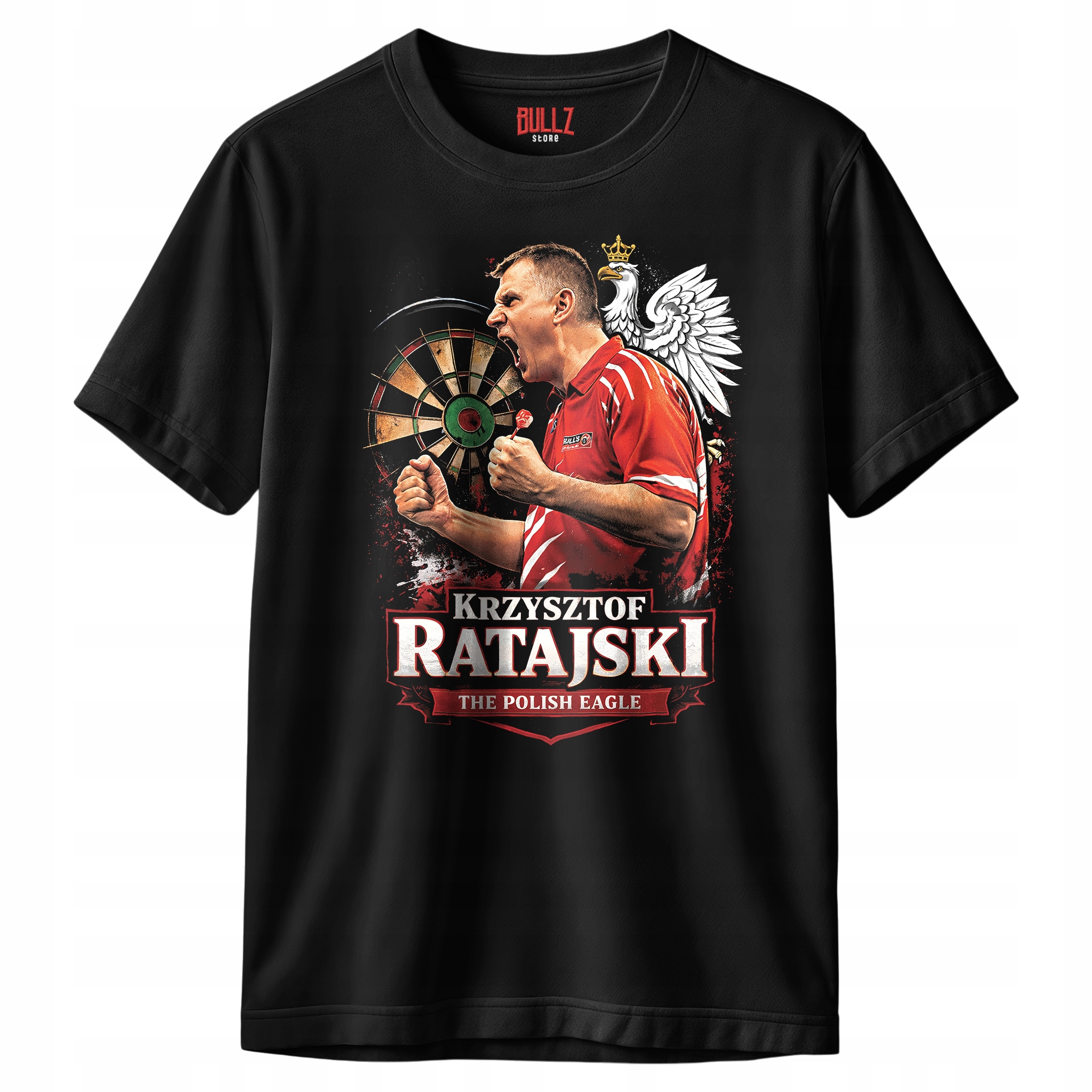 Koszulka czarna męska Krzysztof Ratajski Dart Polish Eagle PDC