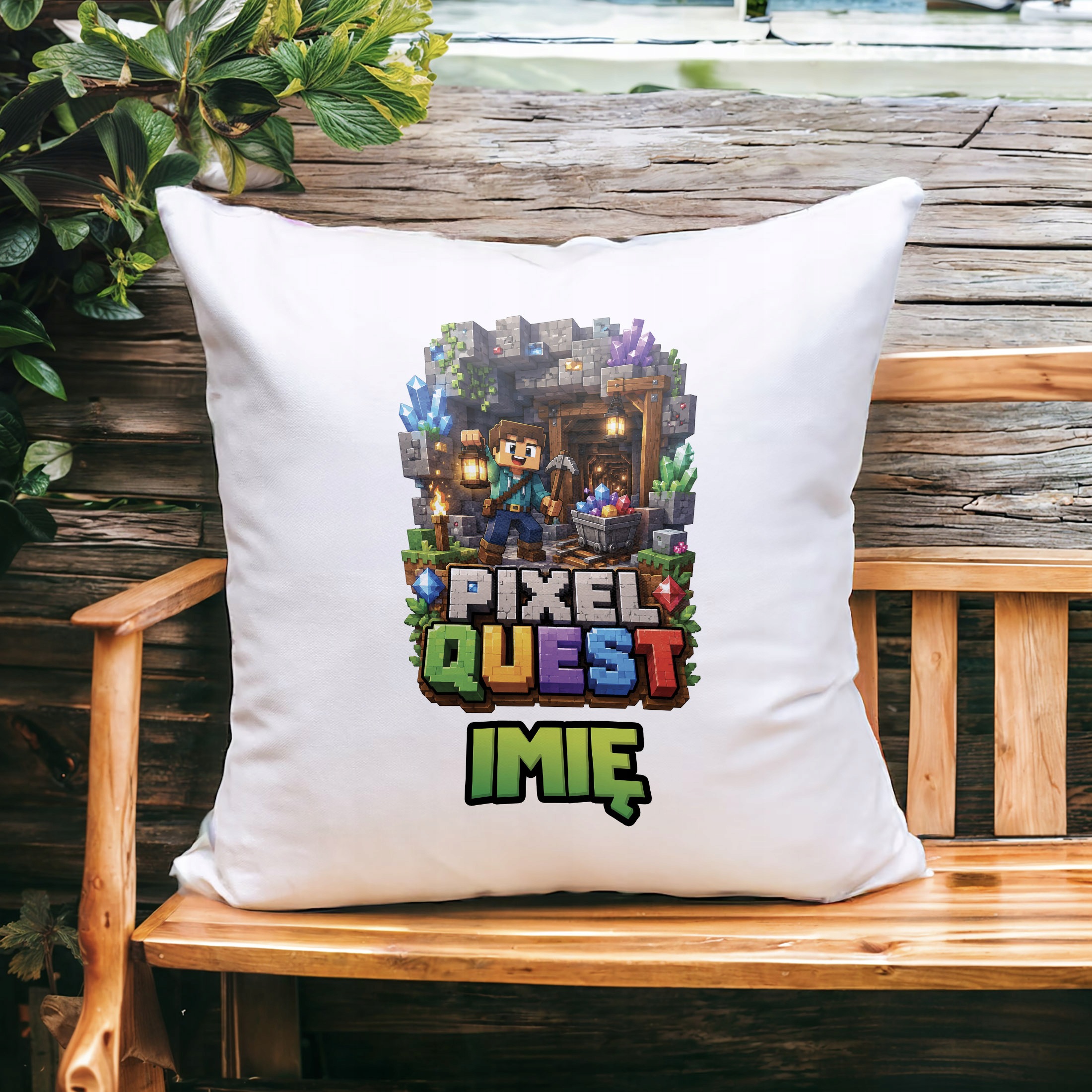 Poduszka Jasiek Personalizowana z nadrukiem 38x38cm PIXEL Gra Prezent