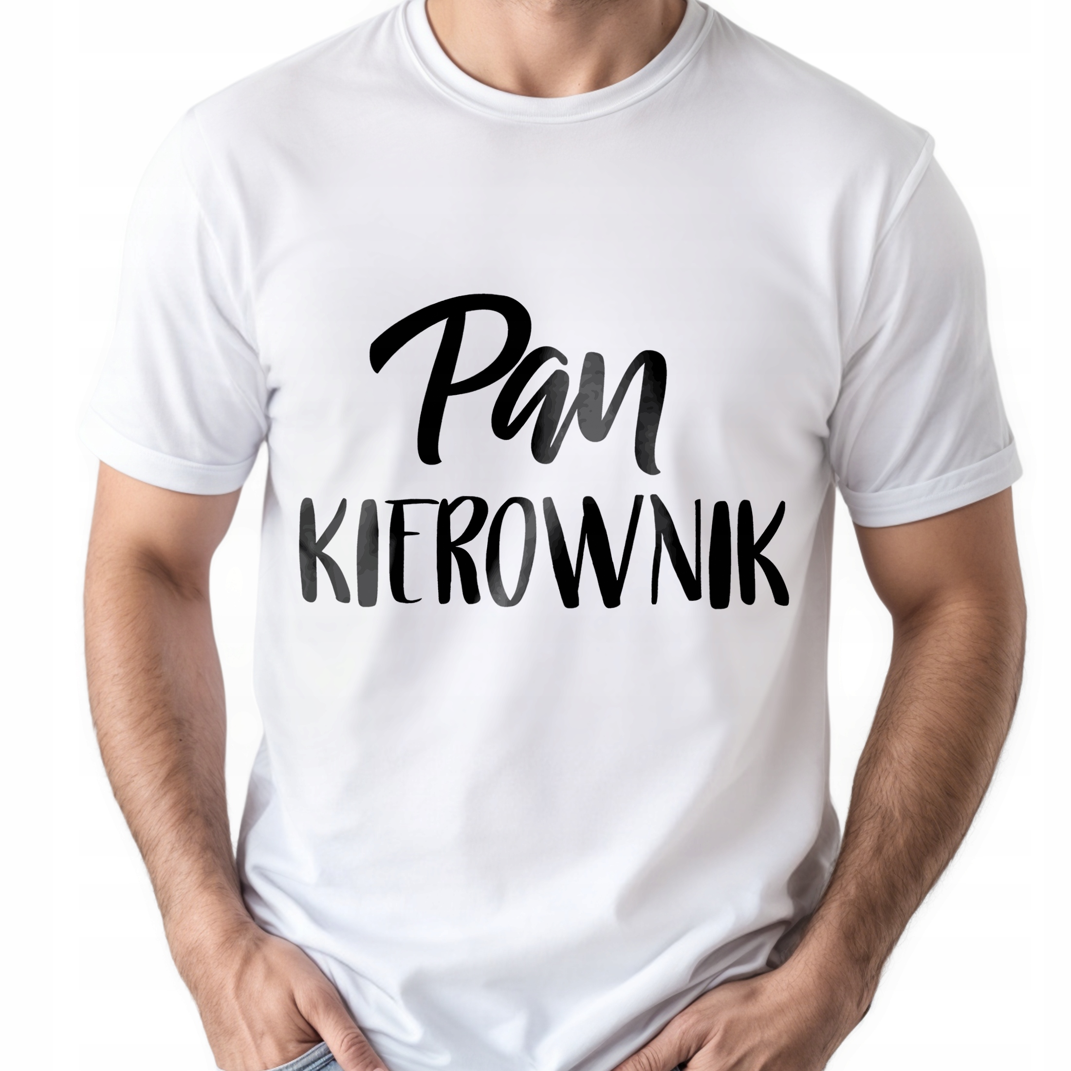 Koszulka biała męska Pan Kierownik Zabawny Prezent