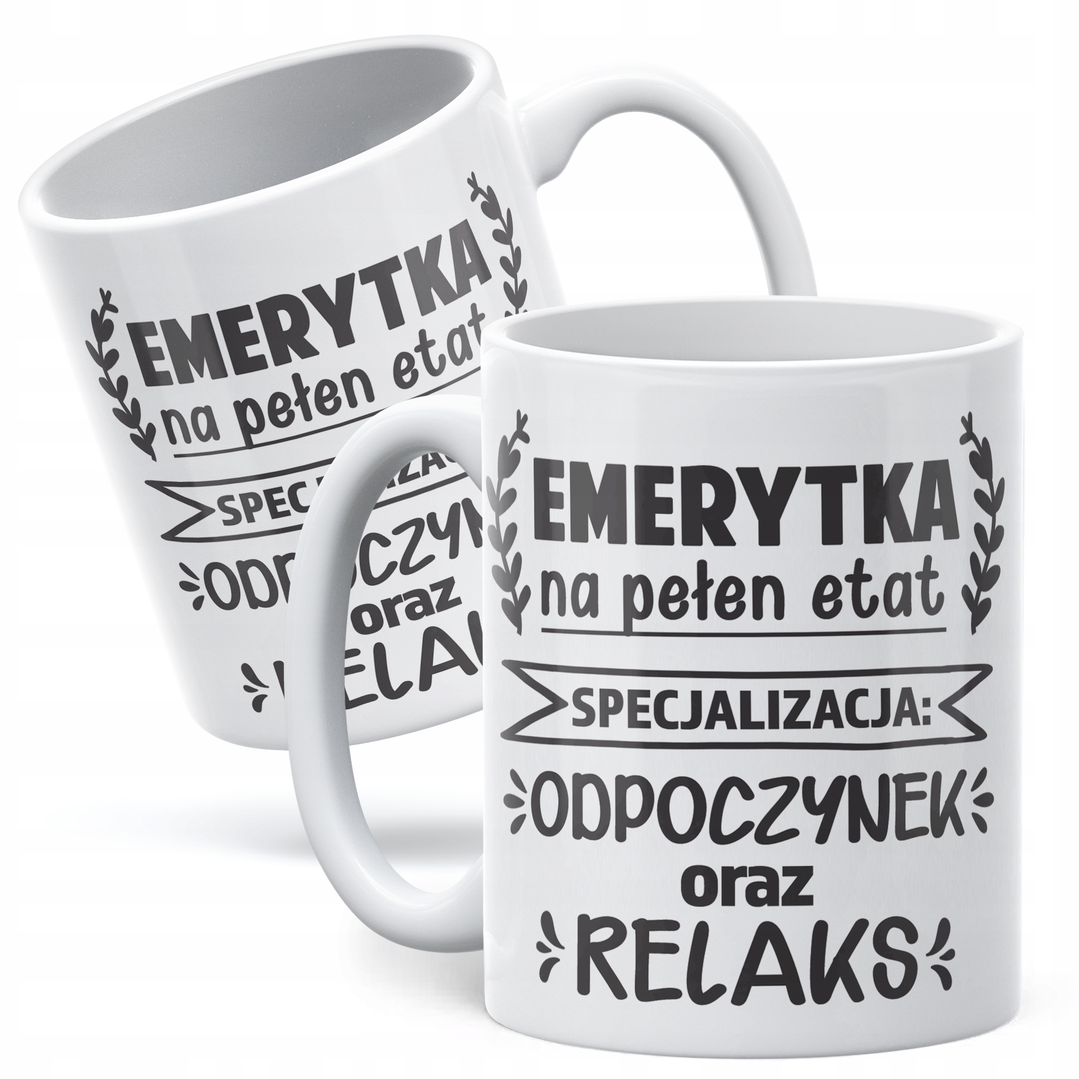 Kubek ceramiczny z okazji Emerytury Dla Emerytki Prezent Upominek