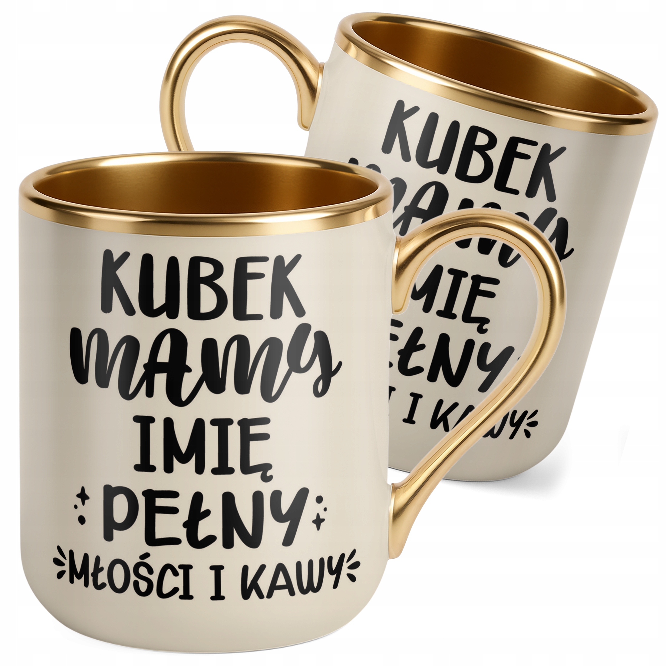 Kubek Premium Złoty Ecru Personalizowany Dzień Matki Dla Mamy