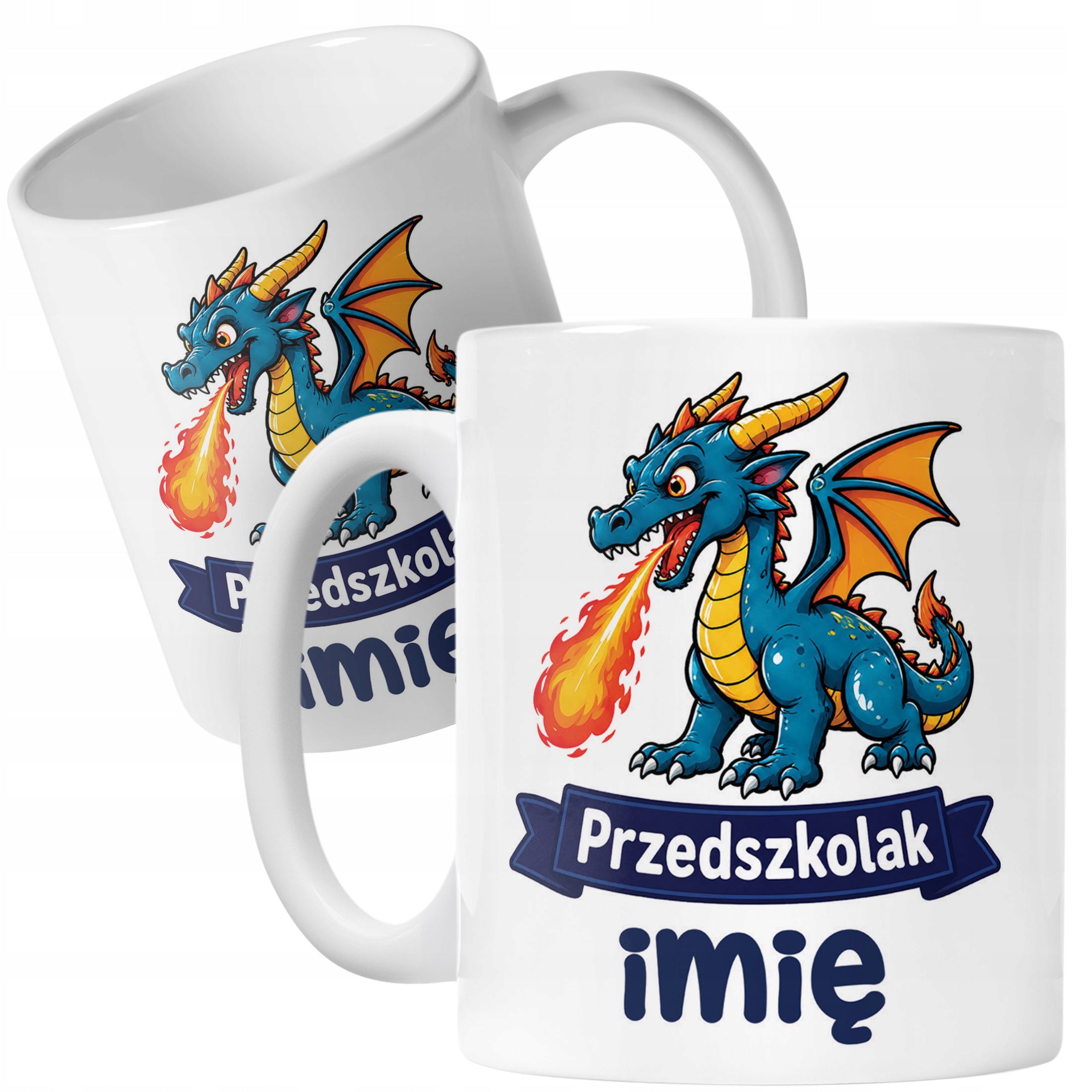 Biały Kubek z nadrukiem personalizowany Przedszkolak Szkoła Dla Dzieci