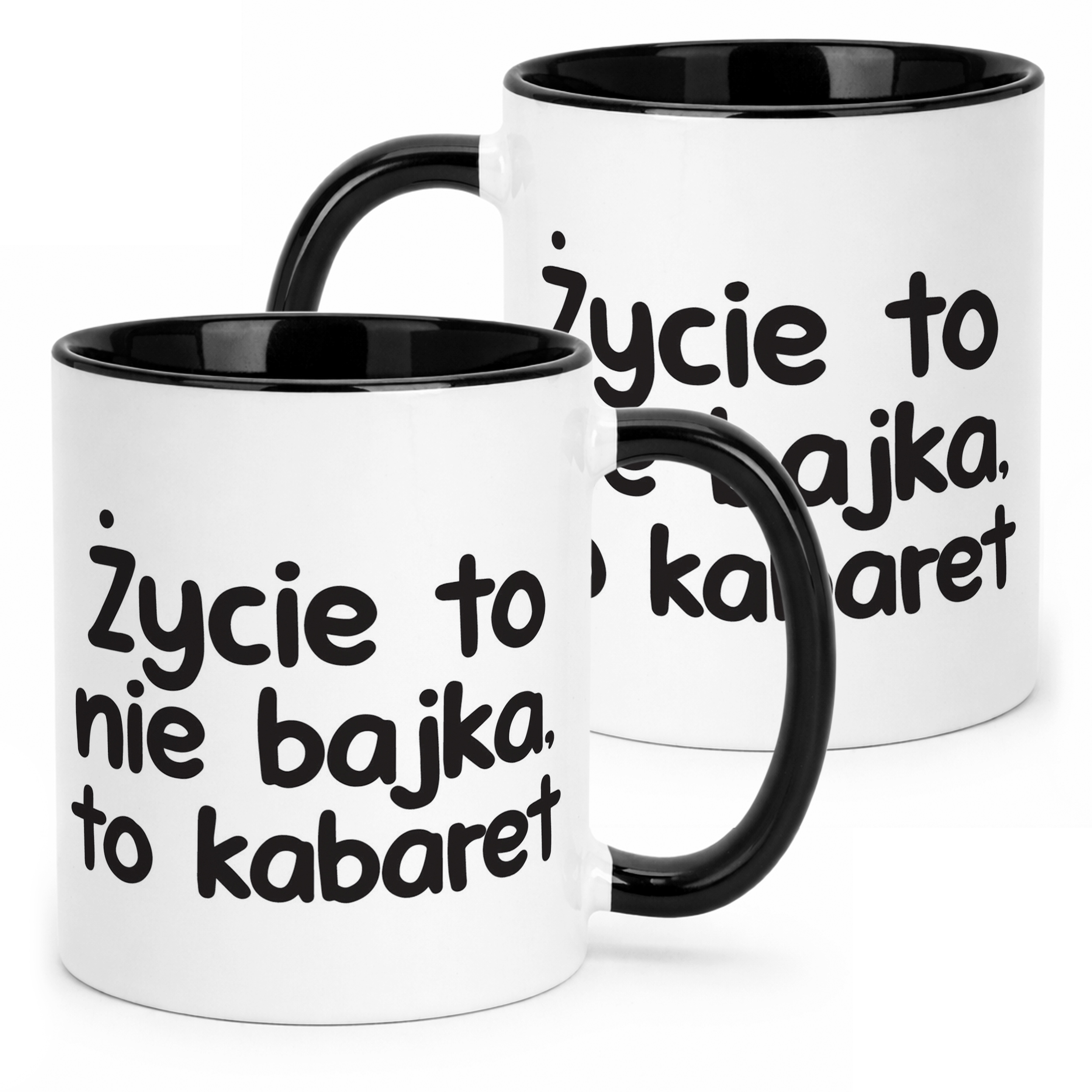 Kubek Czarny Życie To Nie Bajka Śmieszny Zabawny Prezent
