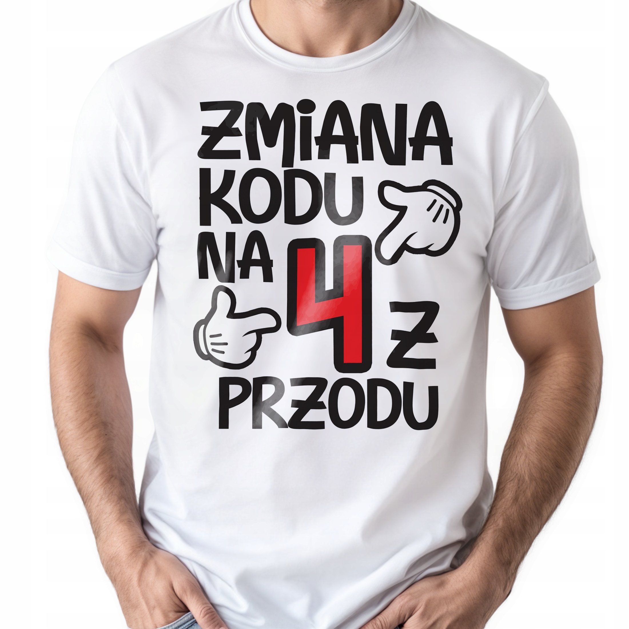 Koszulka biała męska Zmiana Kodu 40 Urodziny Prezent