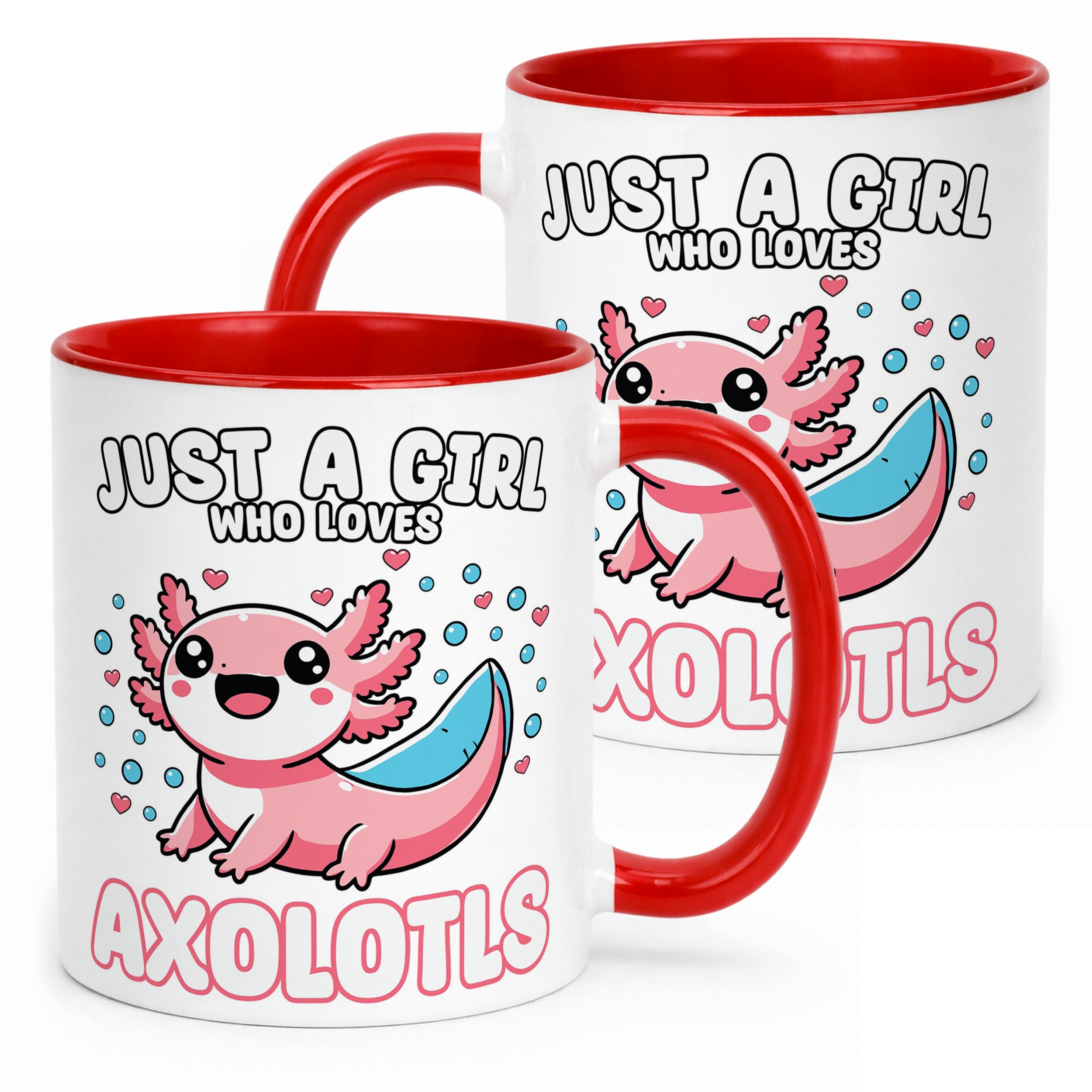 Czerwony kubek fana axolotli 330ml Aksolotl Axolotl Różowy Zwierzak