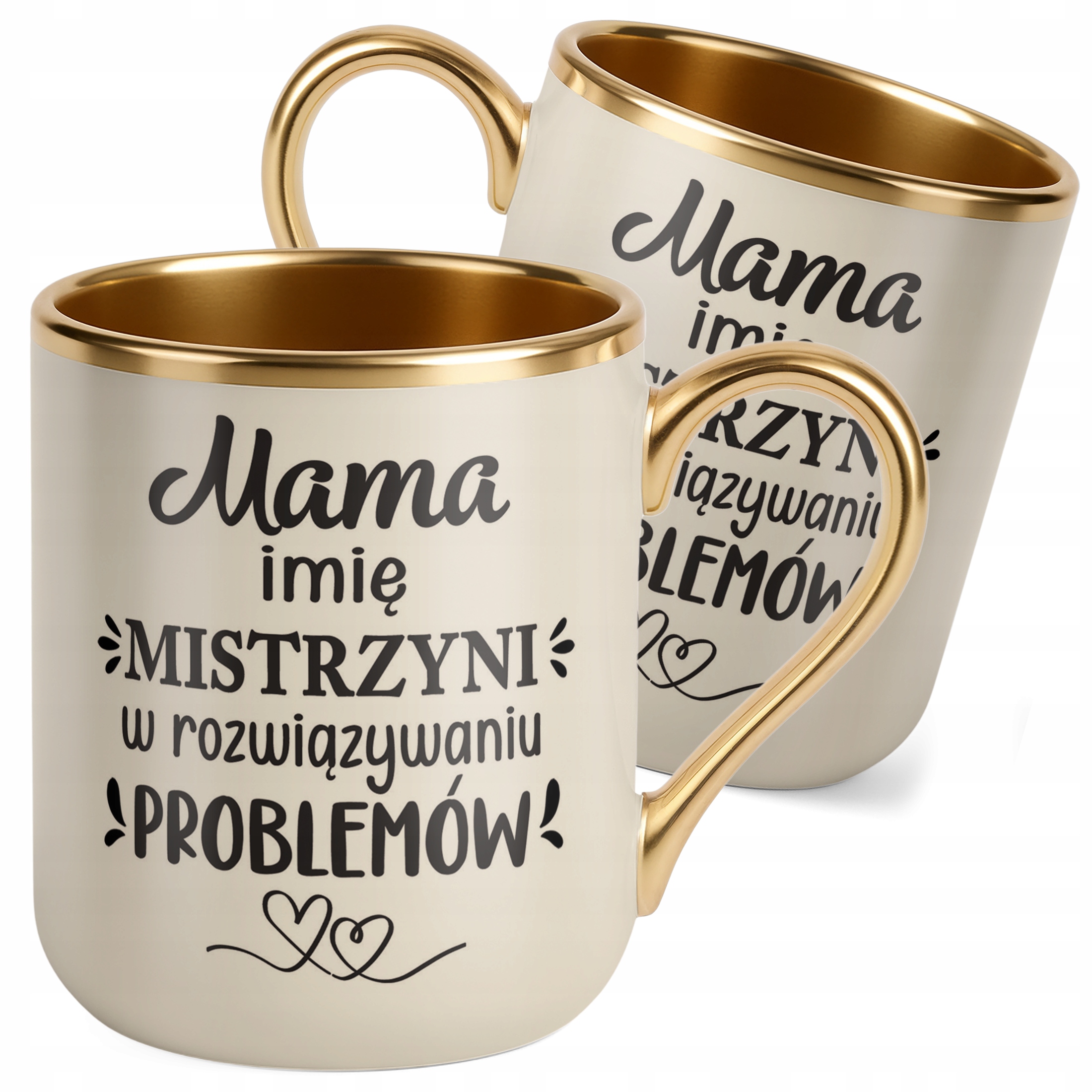 Kubek Premium Złoty Ecru Personalizowany Dzień Matki Dla Mamy