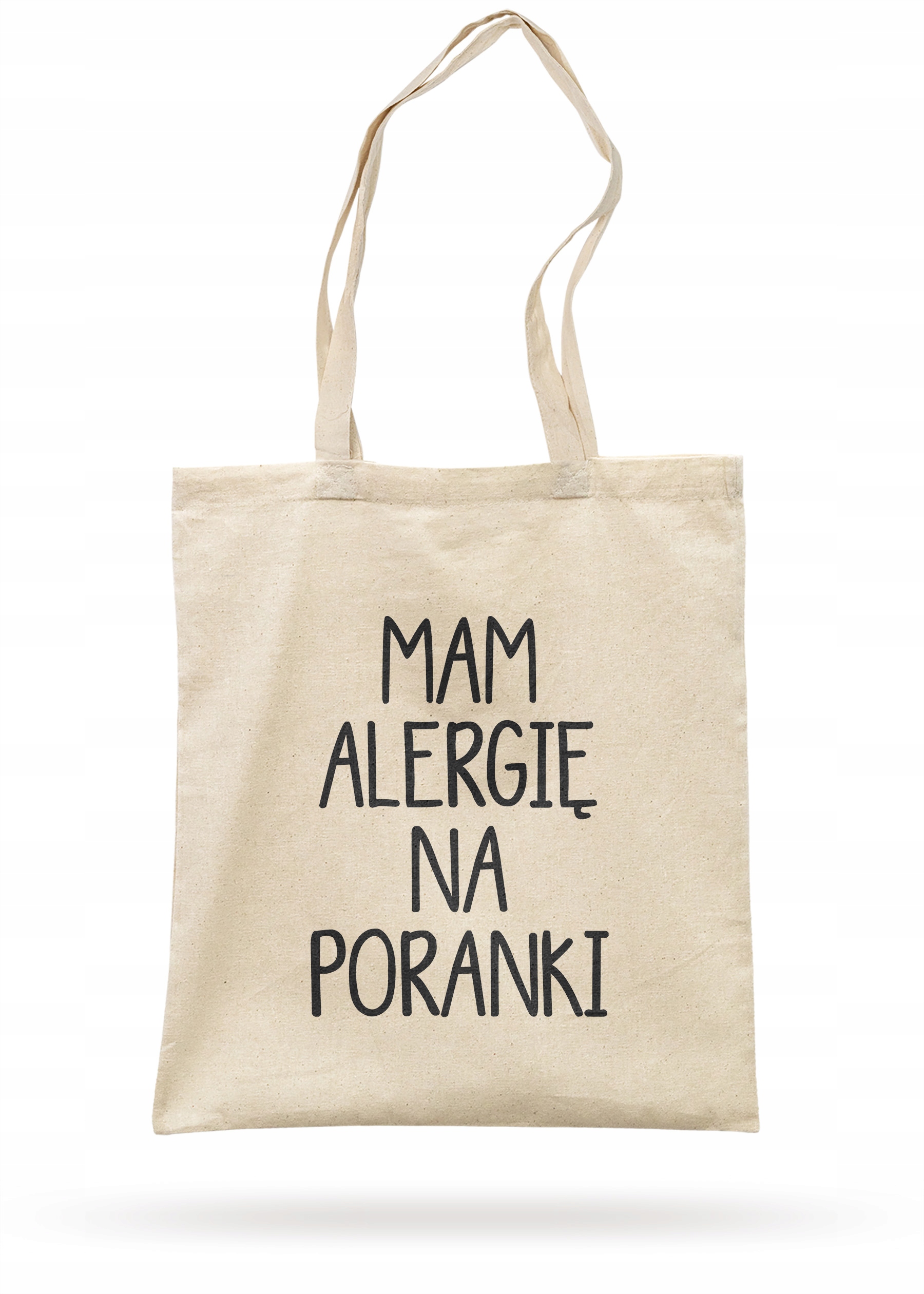 Torba bawełniana z dnem materiałowa na zakupy Mam Alergię Na Poranki