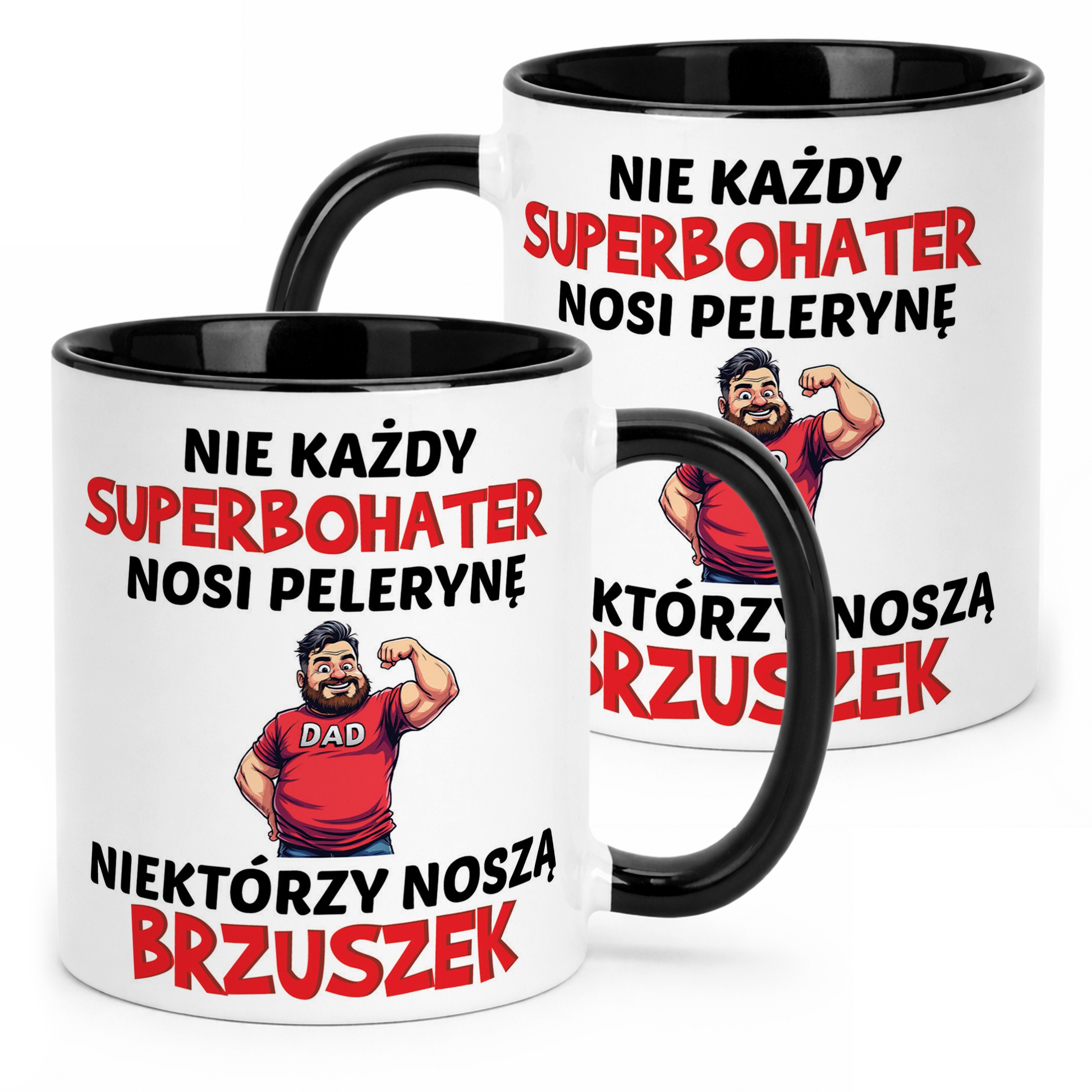 Kubek Czarny Dzień Ojca Dla Taty Nie Każdy Bohater Prezent