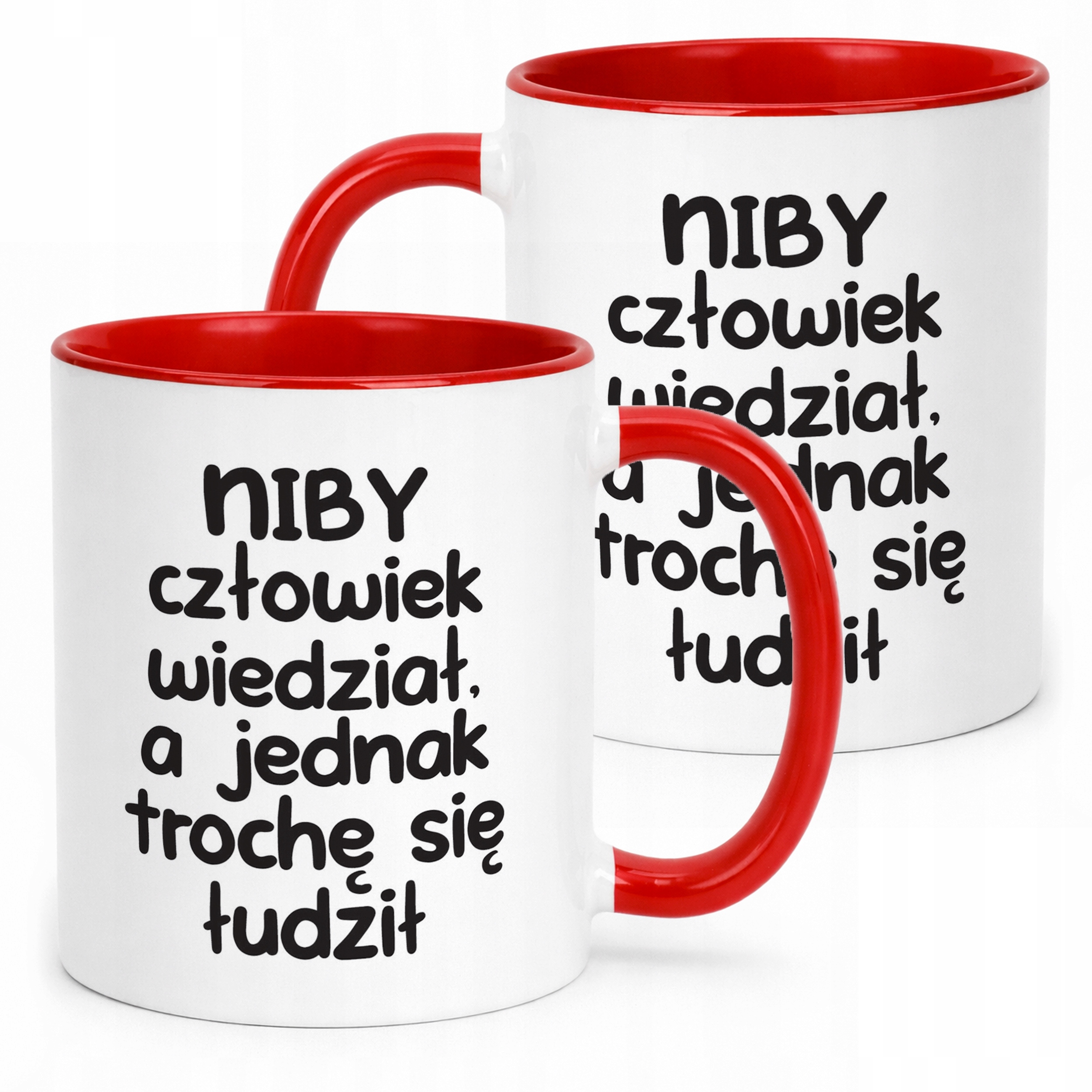 Kubek Czerwony Niby Człowiek Wiedział Śmieszny Zabawny Prezent