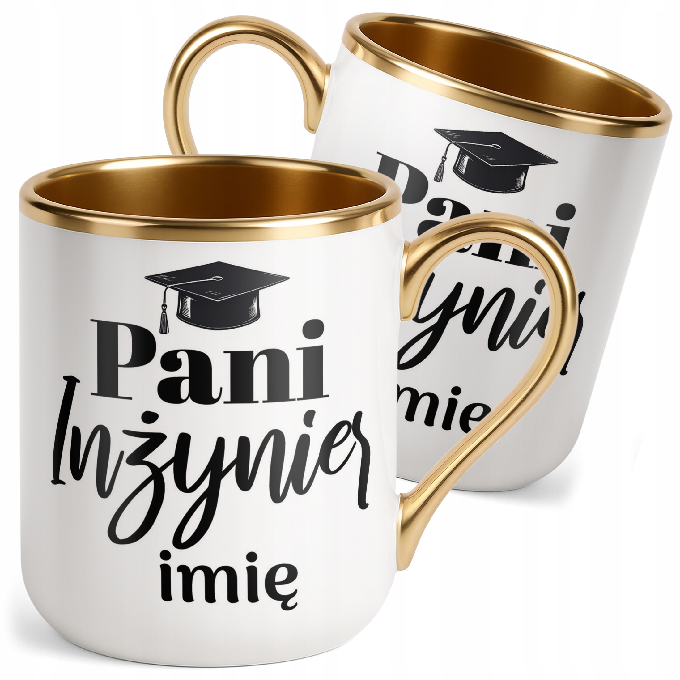 Kubek Premium Złoty Personalizowany Pani Inżynier Prezent Upominek