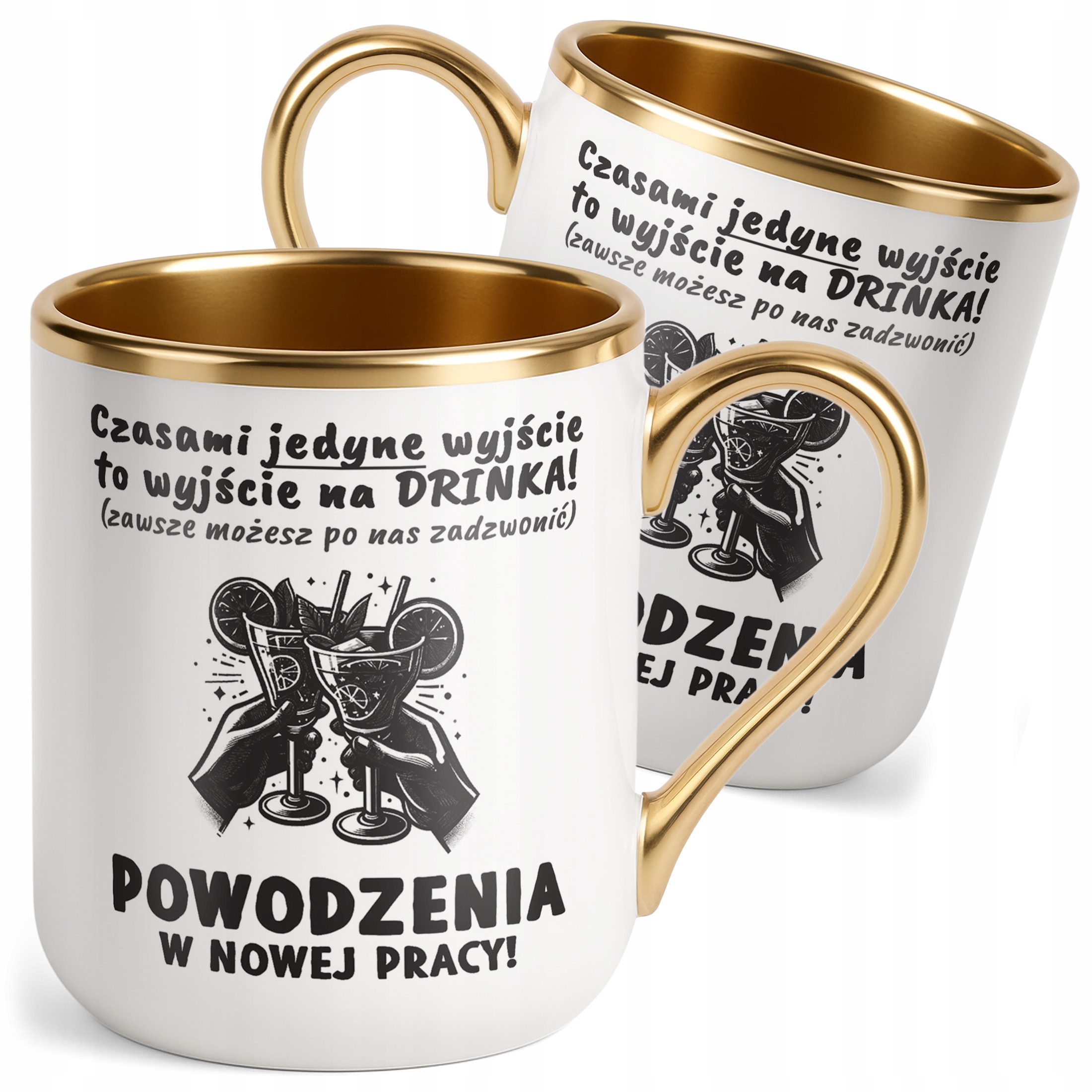 Kubek Premium Złoty Na Pożegnanie Odejście z Pracy Zabawny Prezent