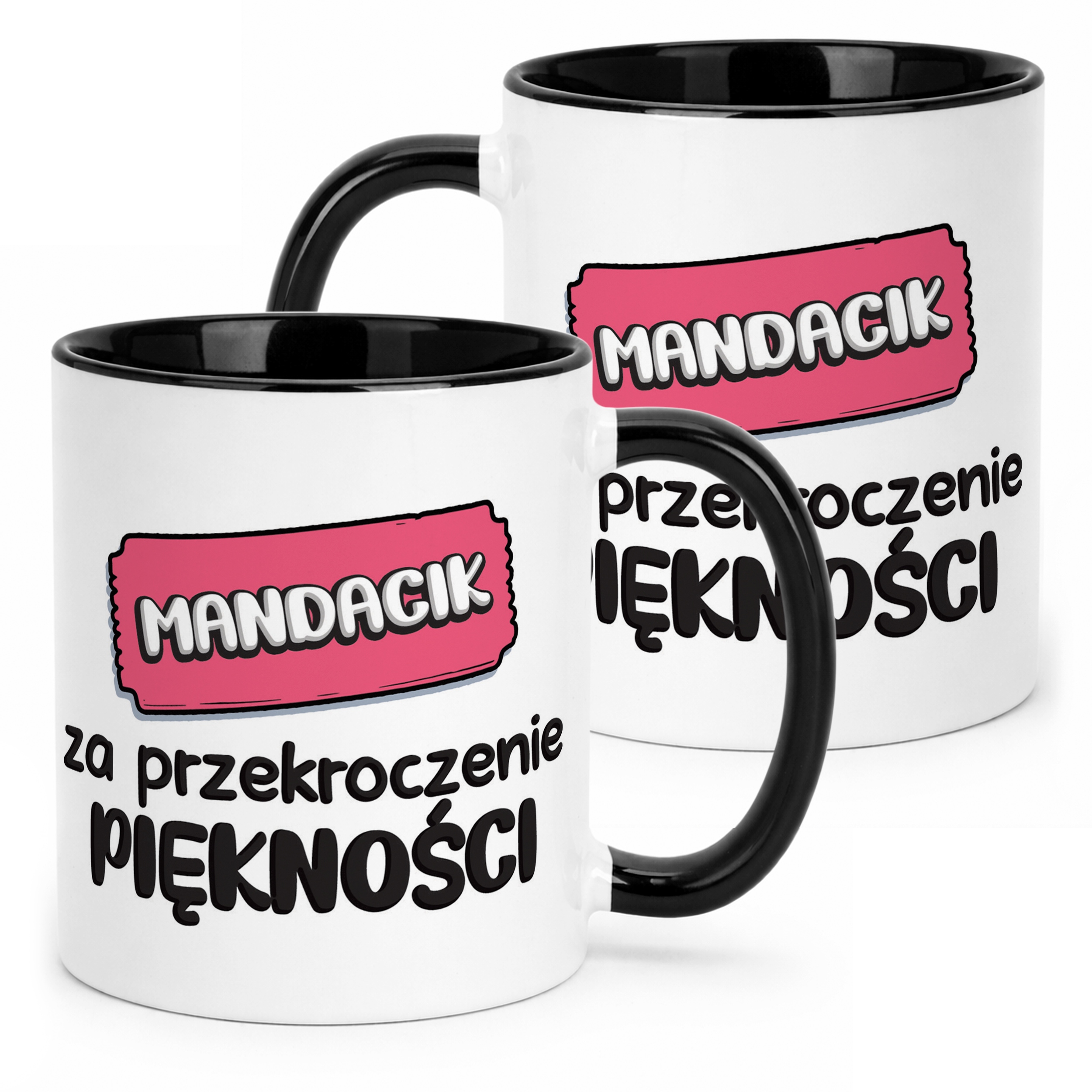 Kubek Czarny Mandacik Za Przekroczenie Piękności Zabawny Prezent