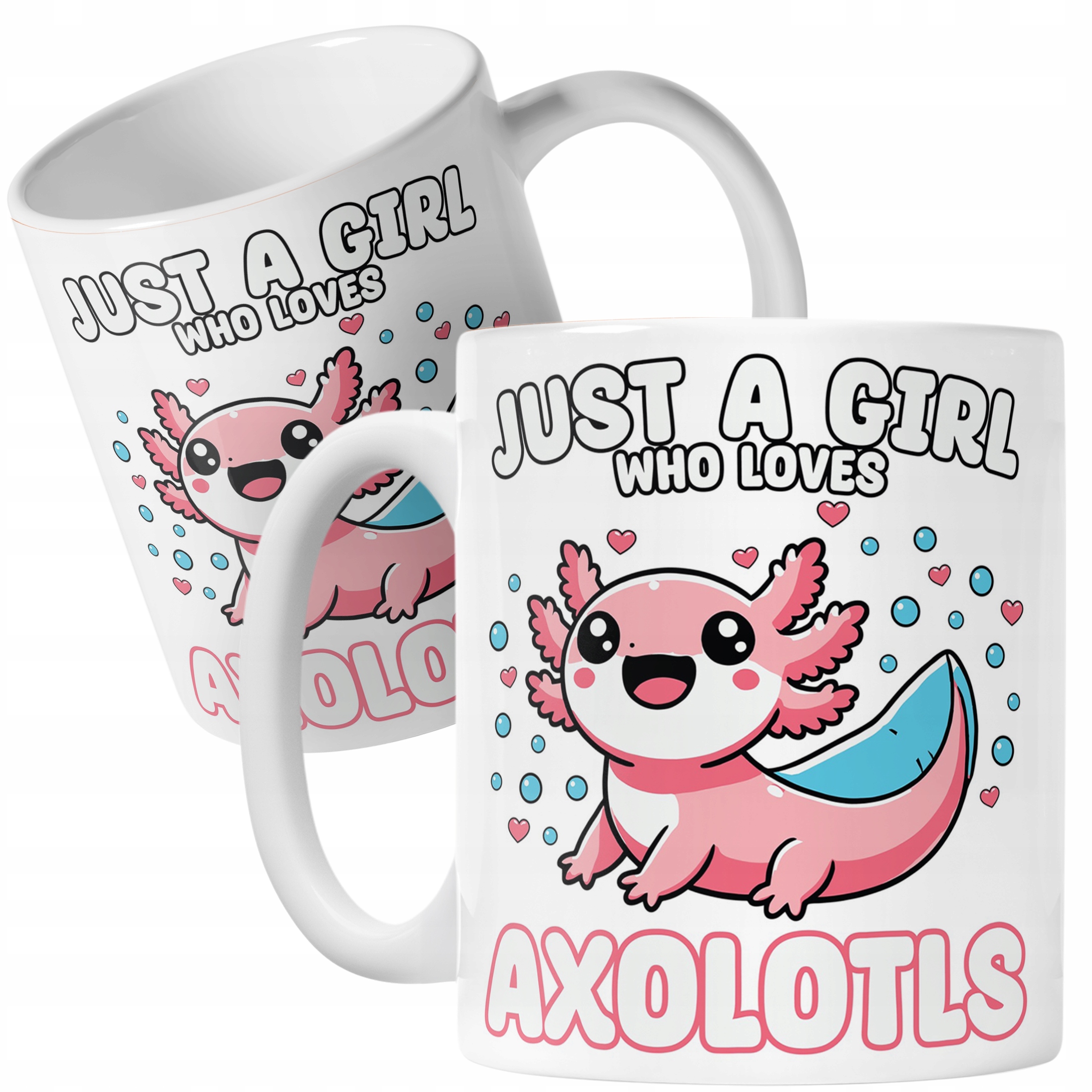 Wyjątkowy kubek na prezent Aksolotl Axolotl Różowy Zwierzak Trend Viral