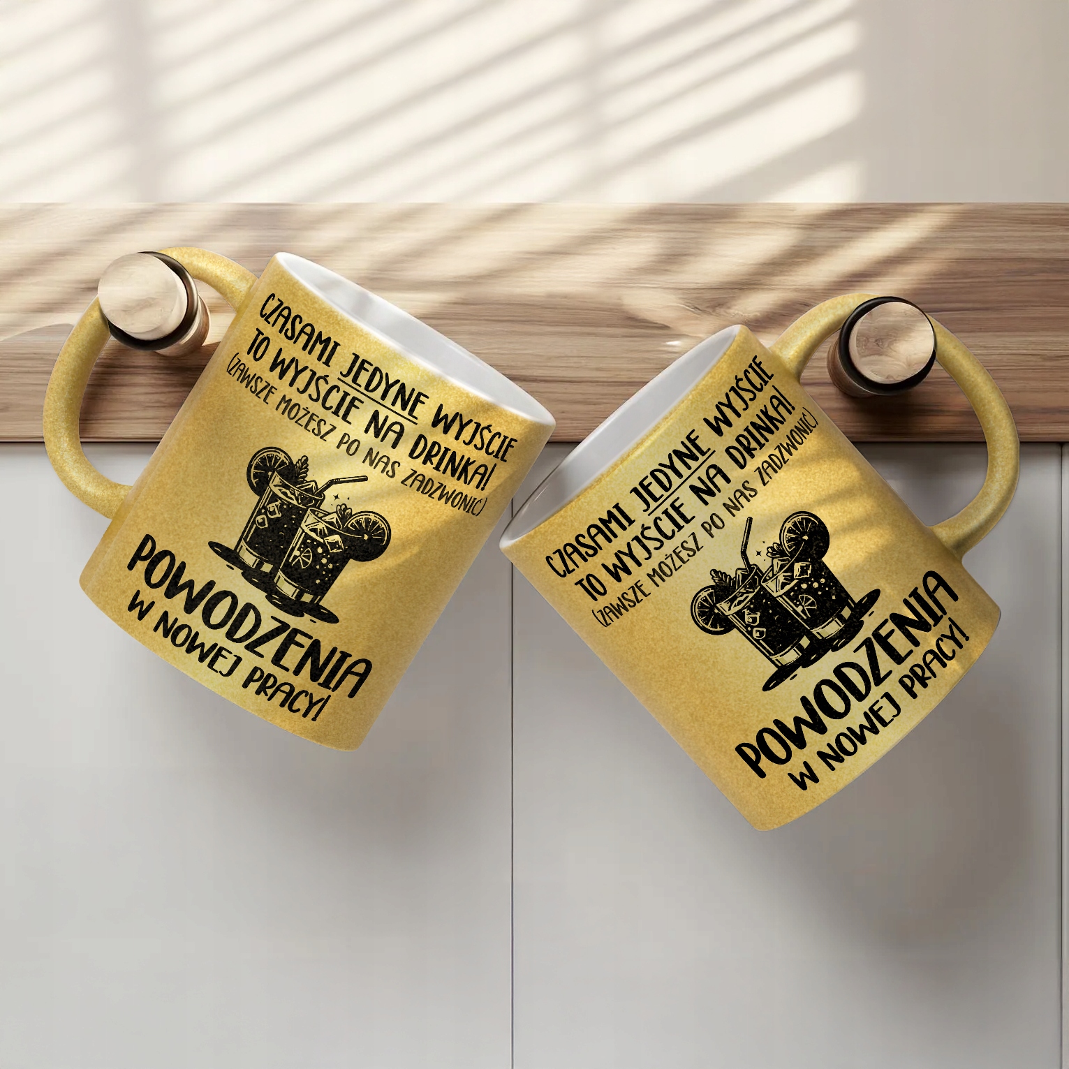 Złoty kubek brokatowy Na Pożegnanie Odejście z Pracy Zabawny Prezent