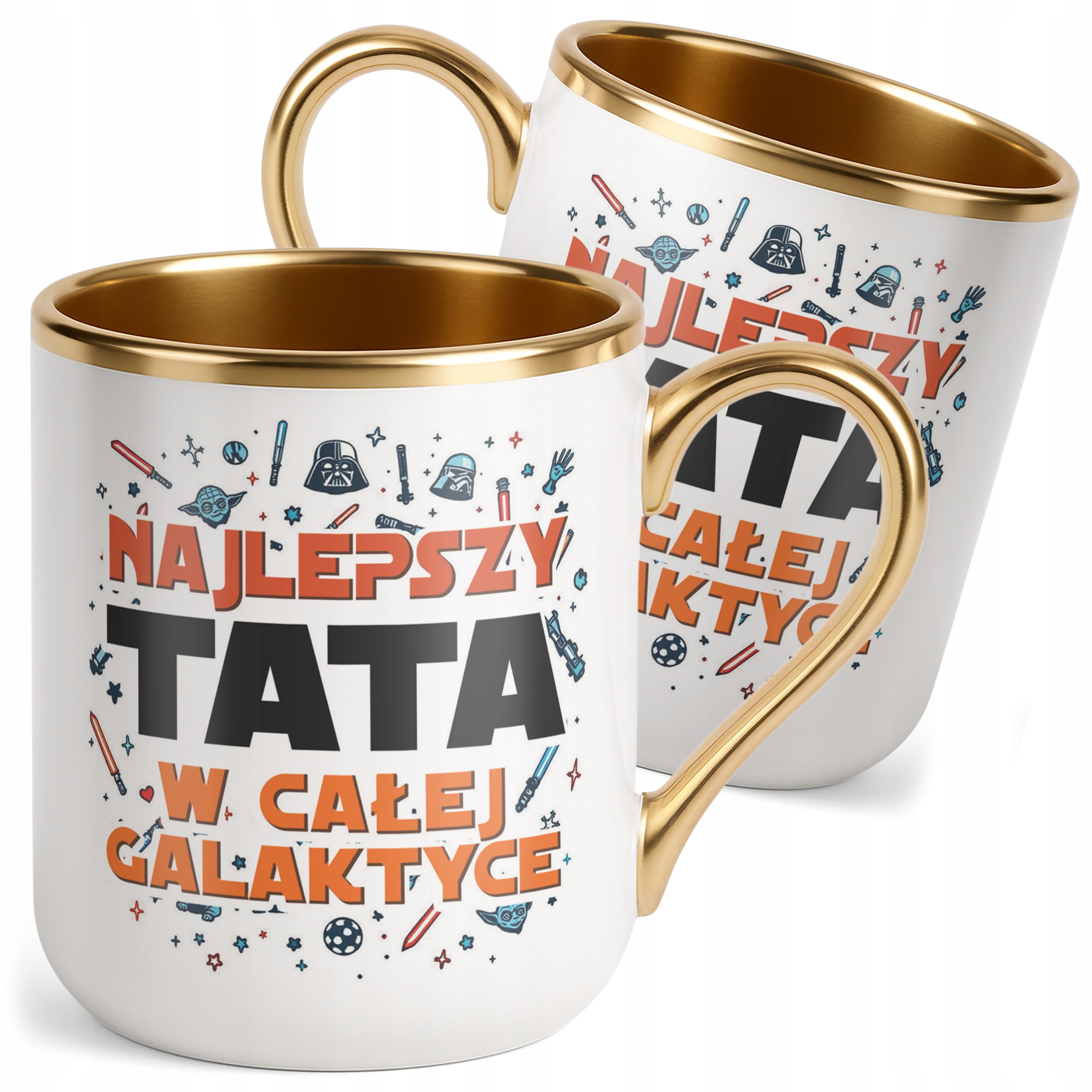 Kubek Premium Złoty Dzień Ojca Dla Taty Najlepszy Tata W Całej Galaktyce