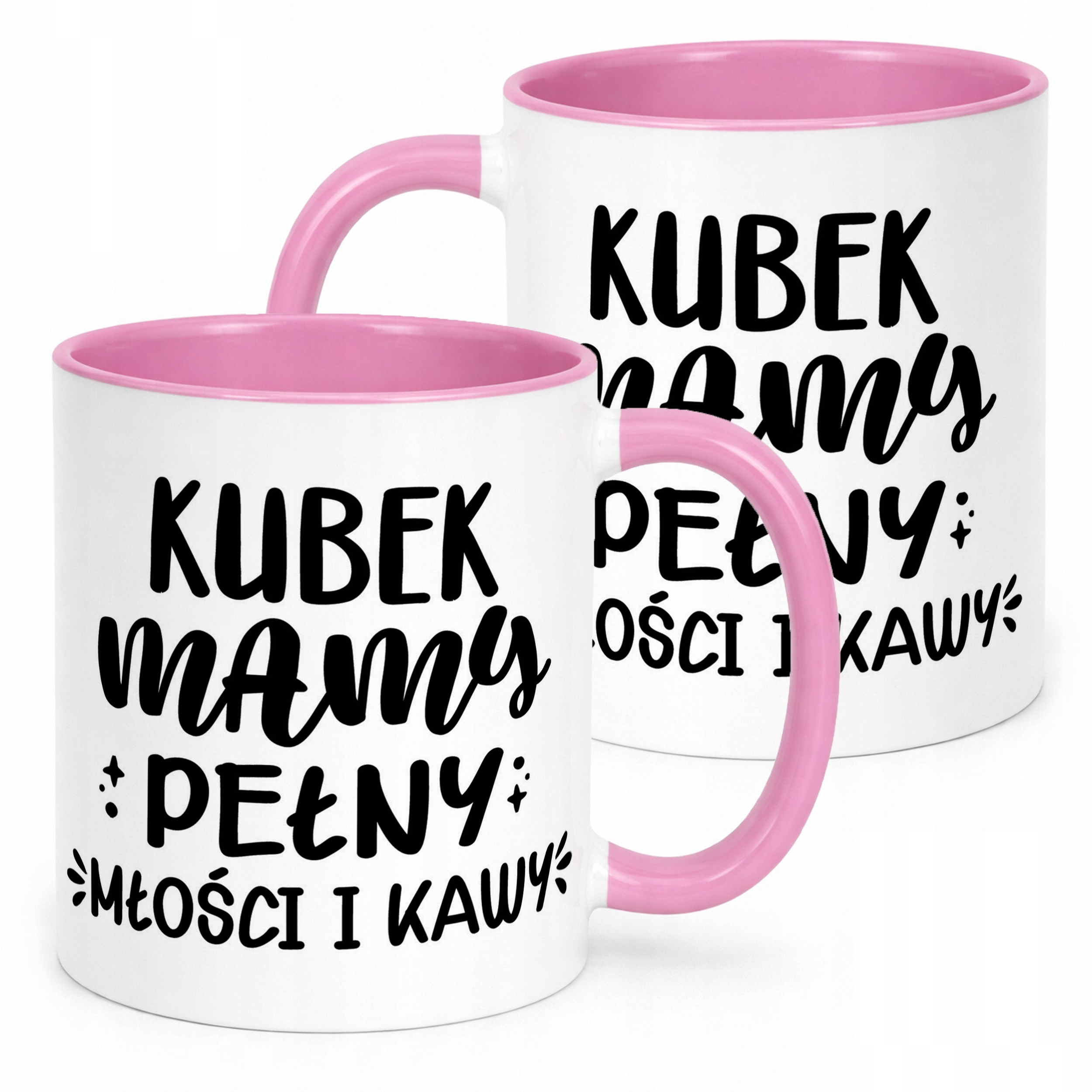 Kubek Różowy Dzień Matki Dla Mamy Prezent Kubek Pełny Kawy i Miłości