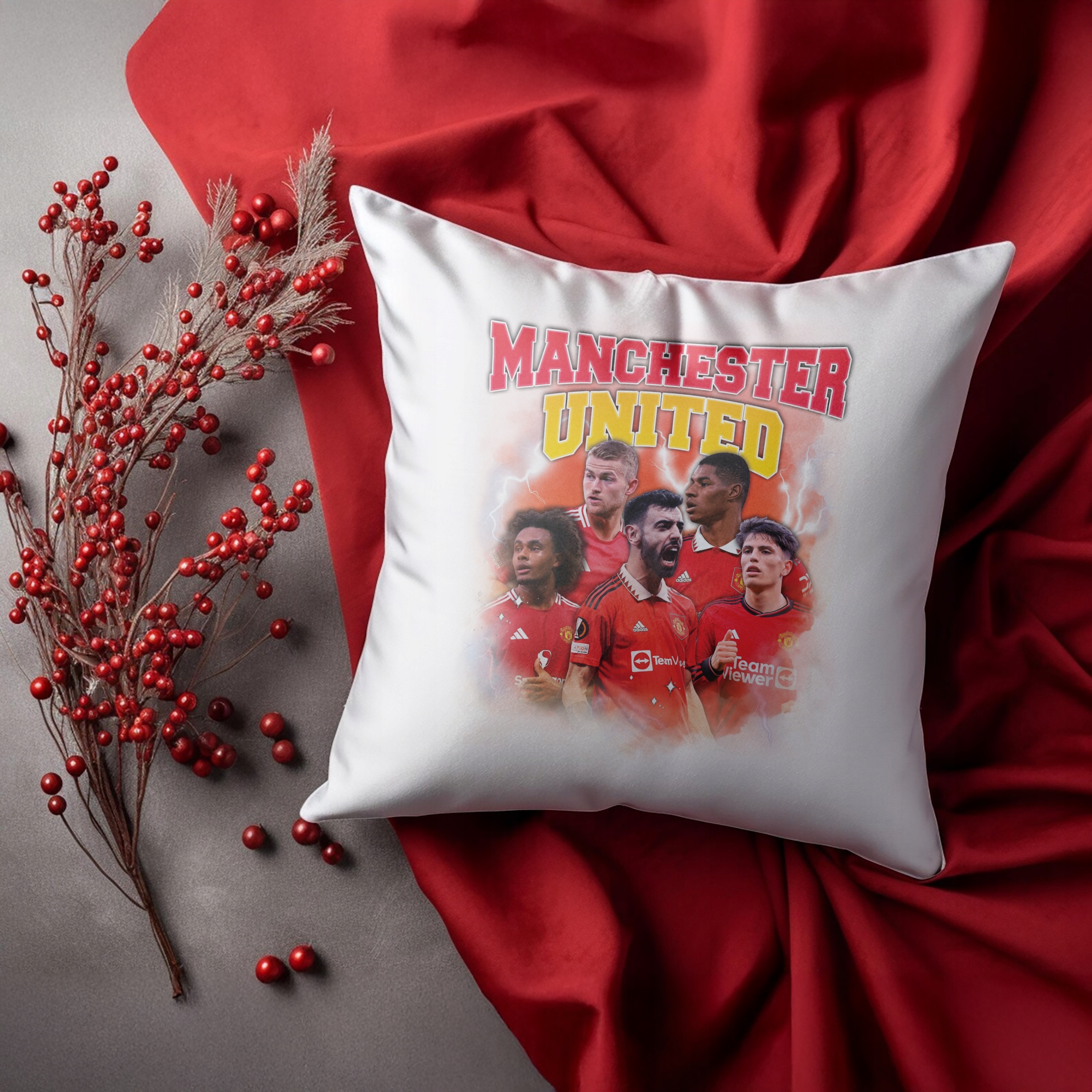 Zestaw Kubek Piłkarski + Poduszka Manchester United Fernandes