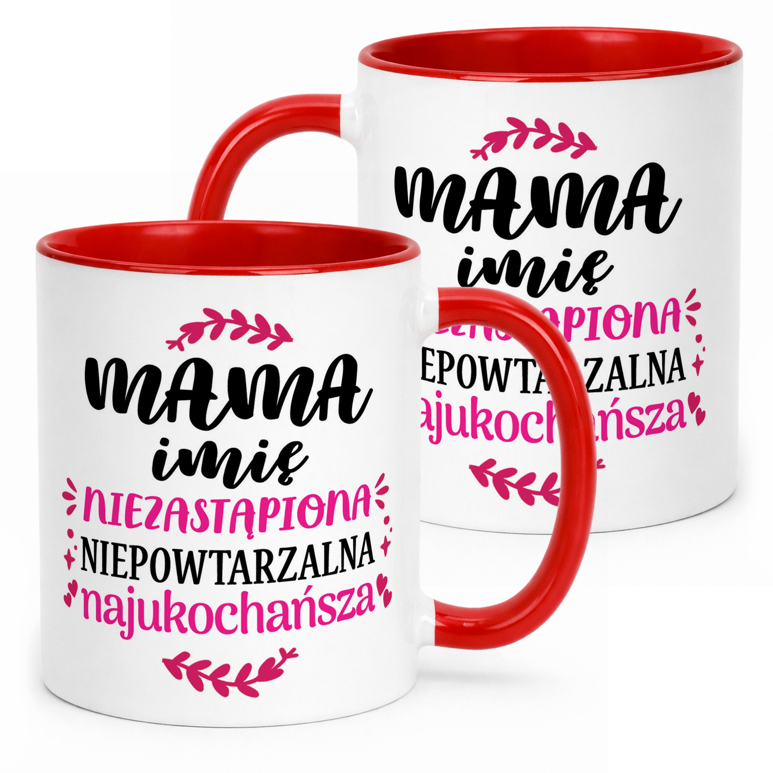 Kubek Czerwony Personalizowany Dzień Matki Dla Mamy Prezent Upominek