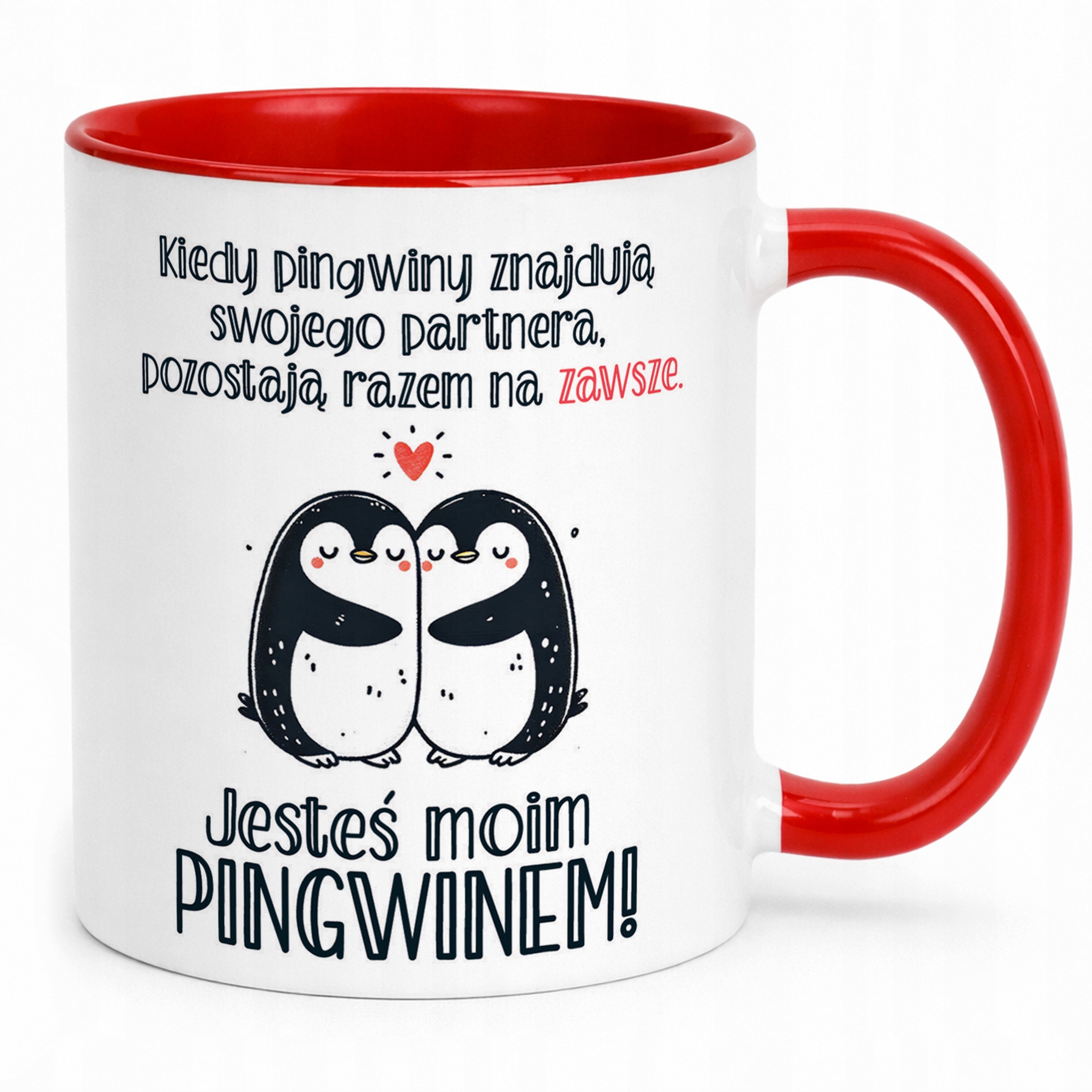 Kubek Czerwony Z Własnym Zdjęciem Serce Walentynki Prezent Upominek