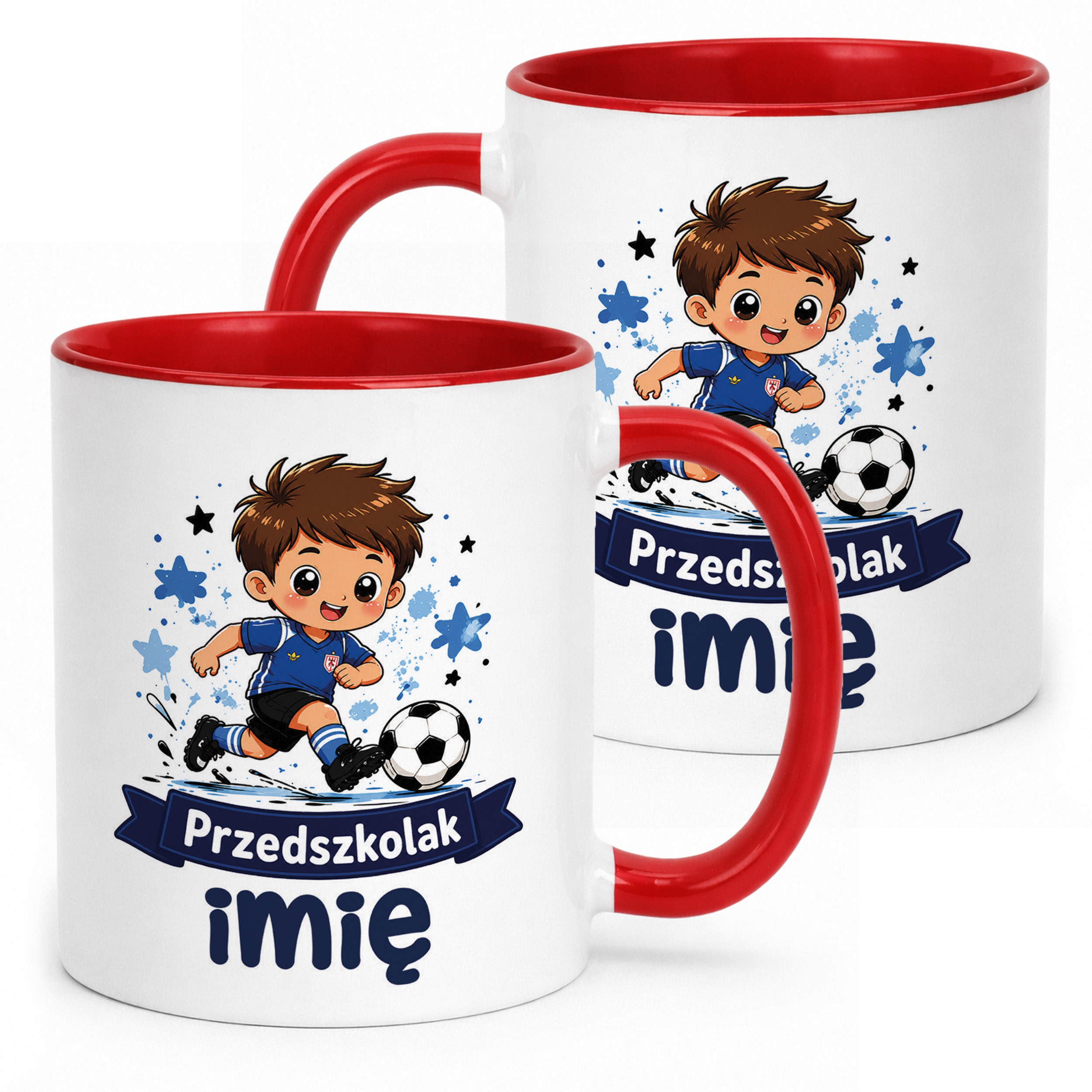 Kubek Czerwony z nadrukiem personalizowany Przedszkolak Szkoła Dla Dzieci