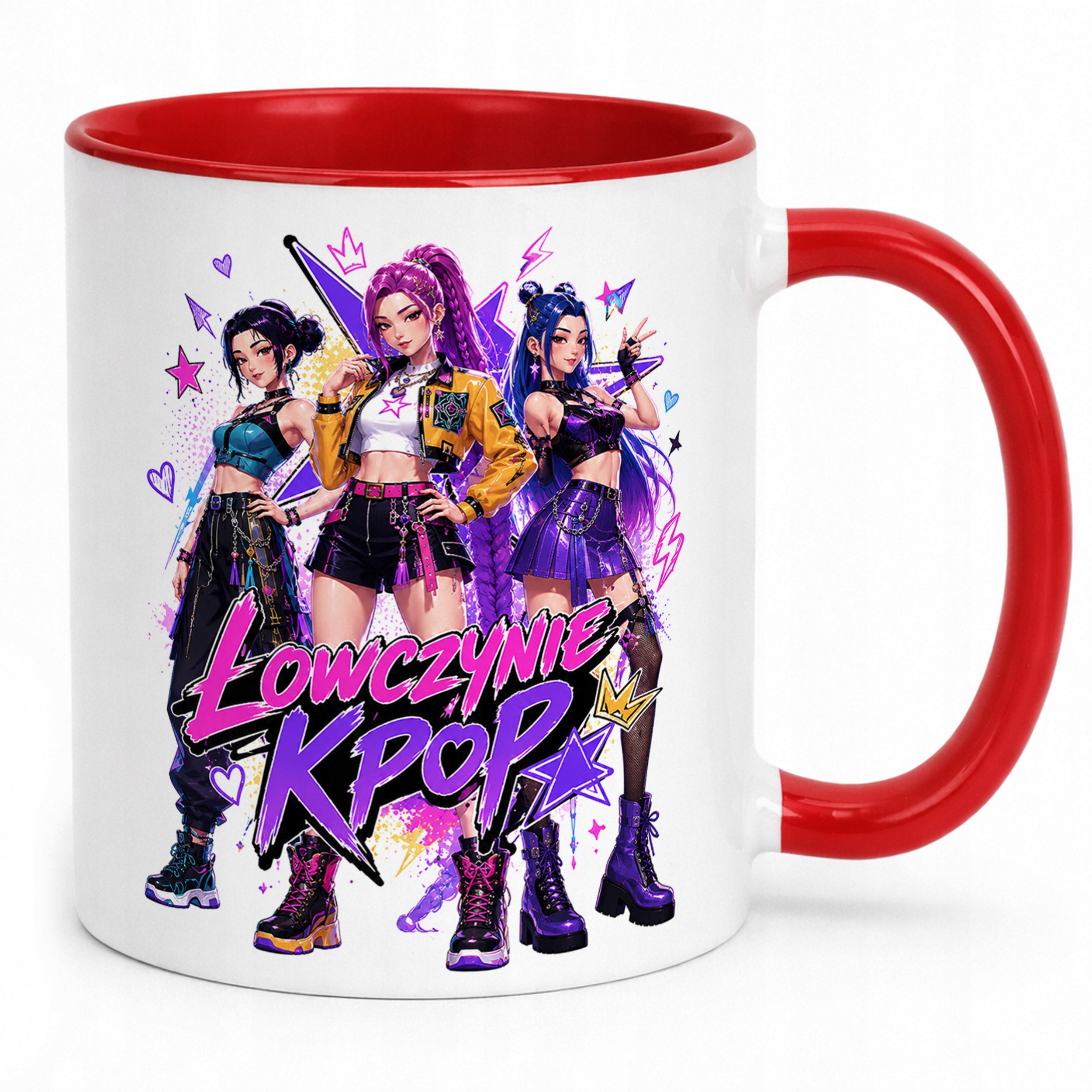 Zestaw Kubek Czerwony Poduszka Z Nadrukiem ŁOWCZYNIE KPOP Prezent