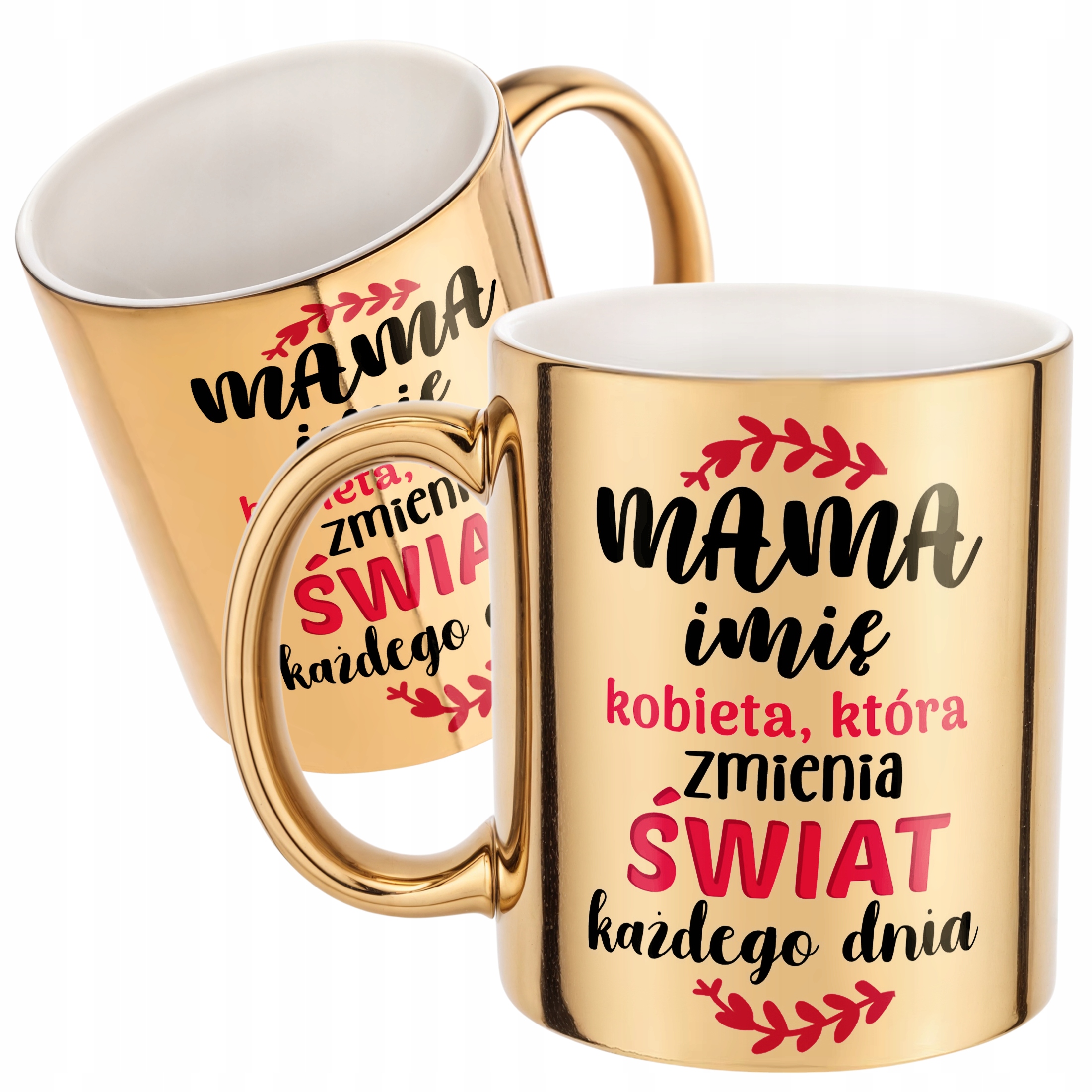 Złoty Kubek ceramiczny Personalizowany Dzień Matki Dla Mamy Prezent