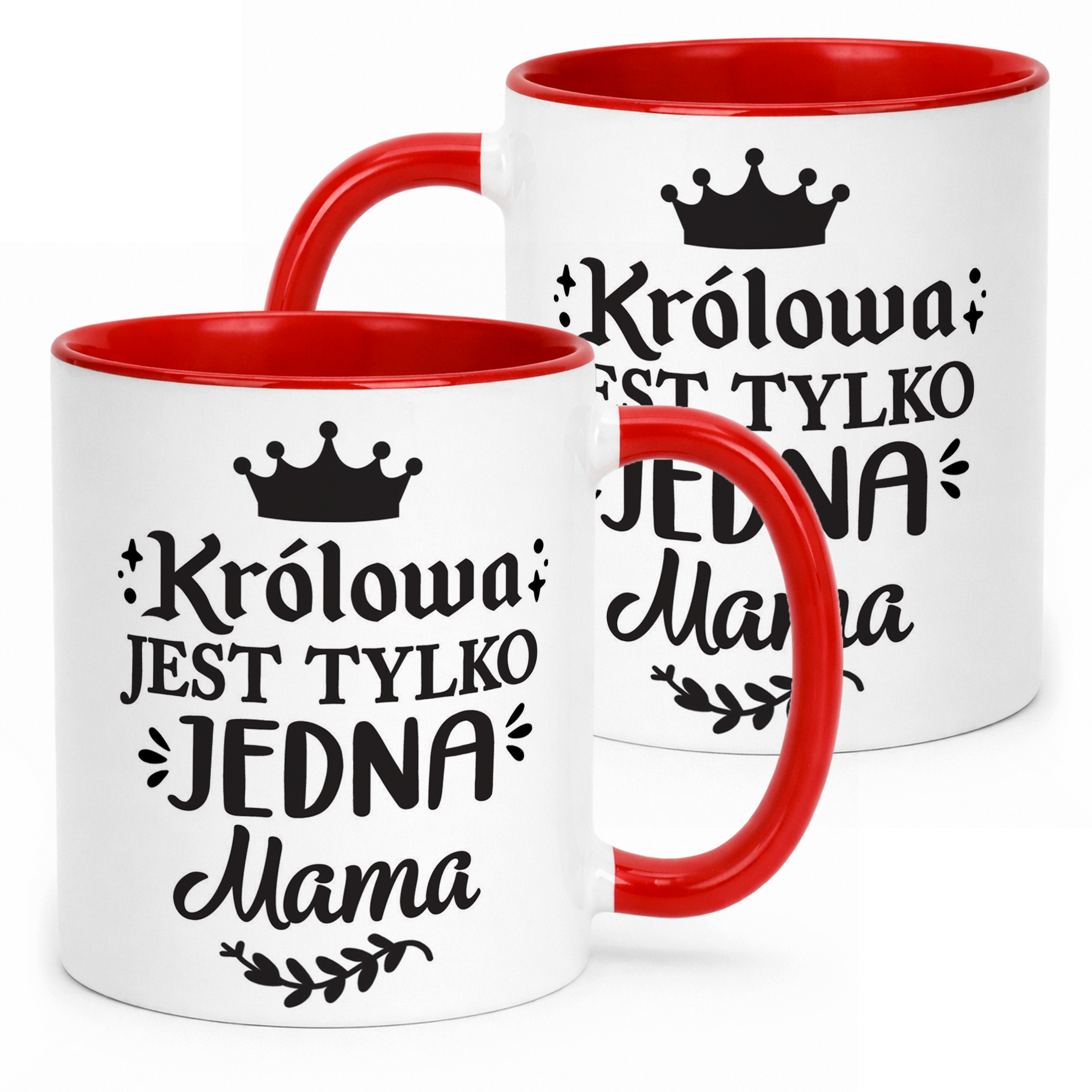 Kubek Czerwony Dzień Matki Dla Mamy Prezent Królowa Jest Tylko Jedna