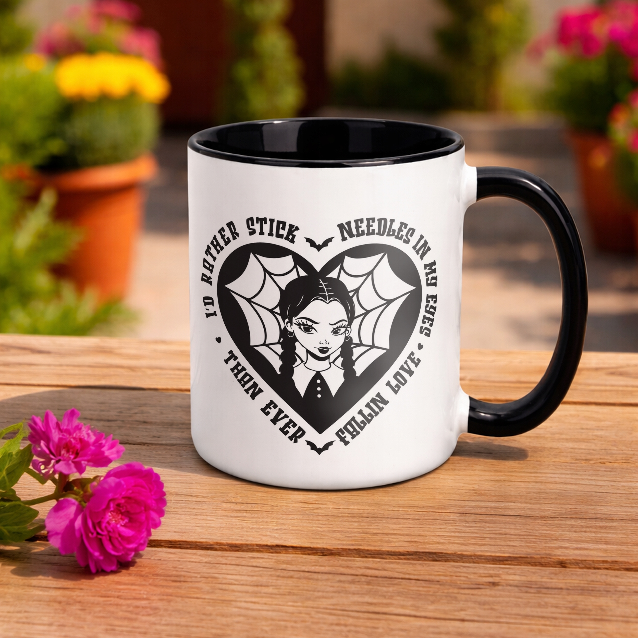 Kubek Czarny Nevermore Wednesday Addams Dla Fanów Prezent