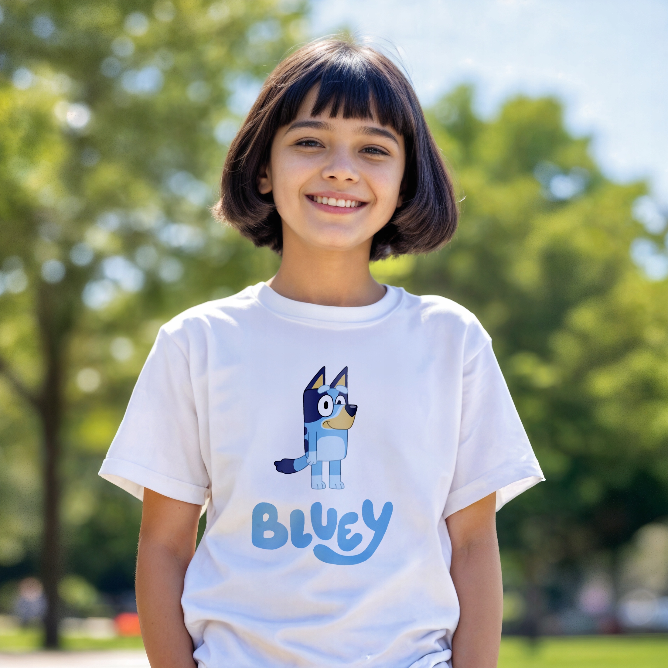 Koszulka biała dziecięca Bluey Bingo Dla Fanów Bajki