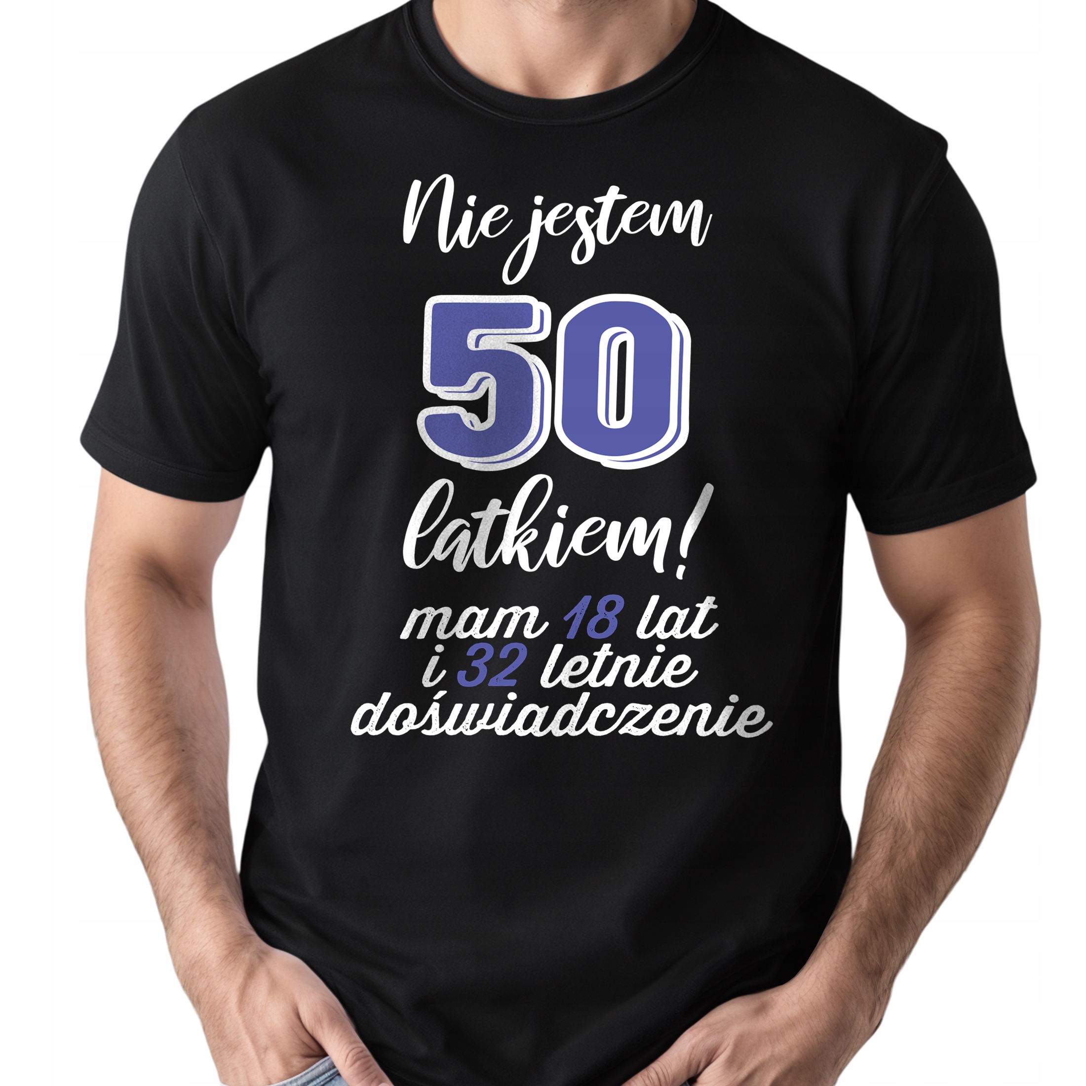 Koszulka czarna męska Nie Jestem 50 Latkiem Urodziny Prezent r. 3XL