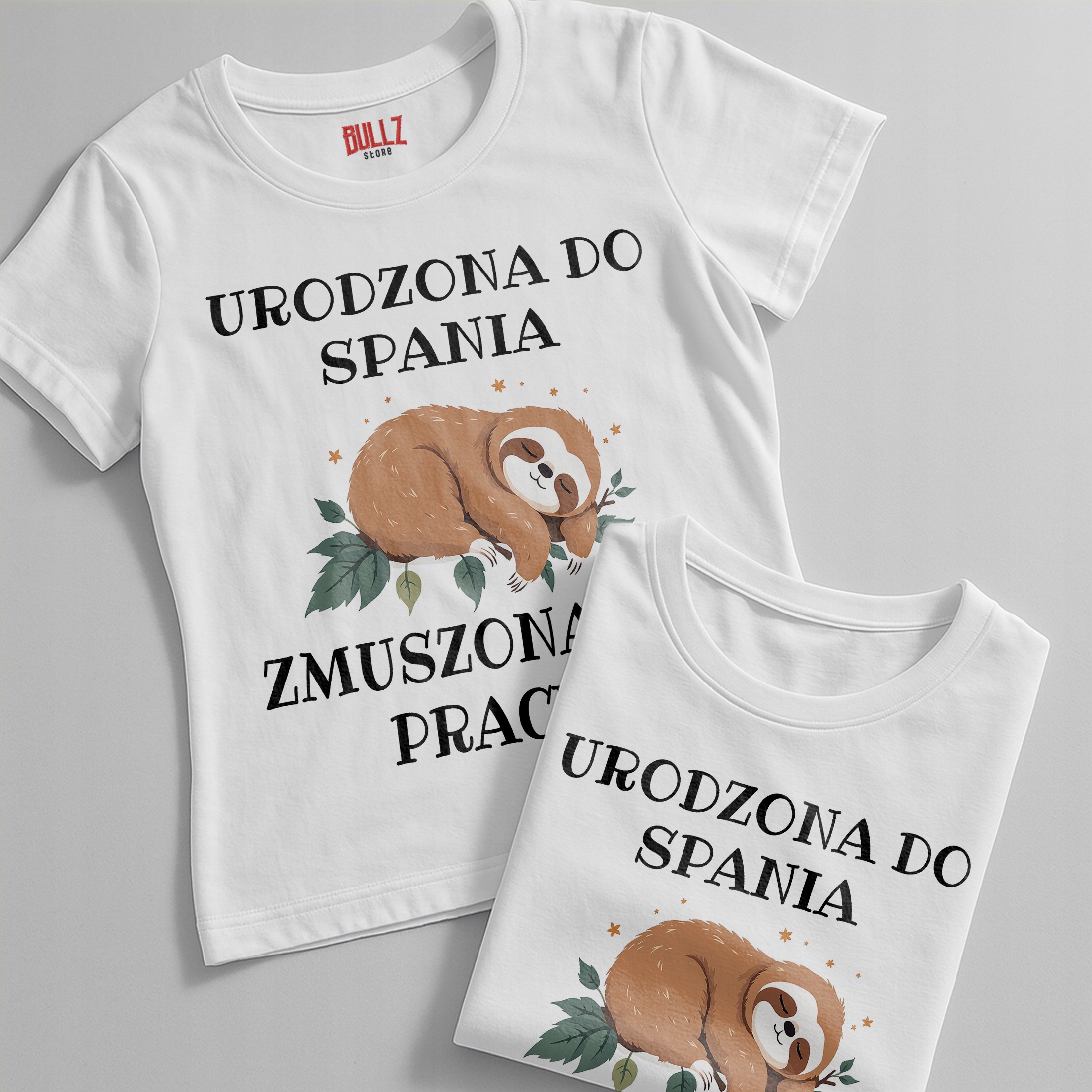 Koszulka biała damska Urodzona Do Spania Zabawny Prezent