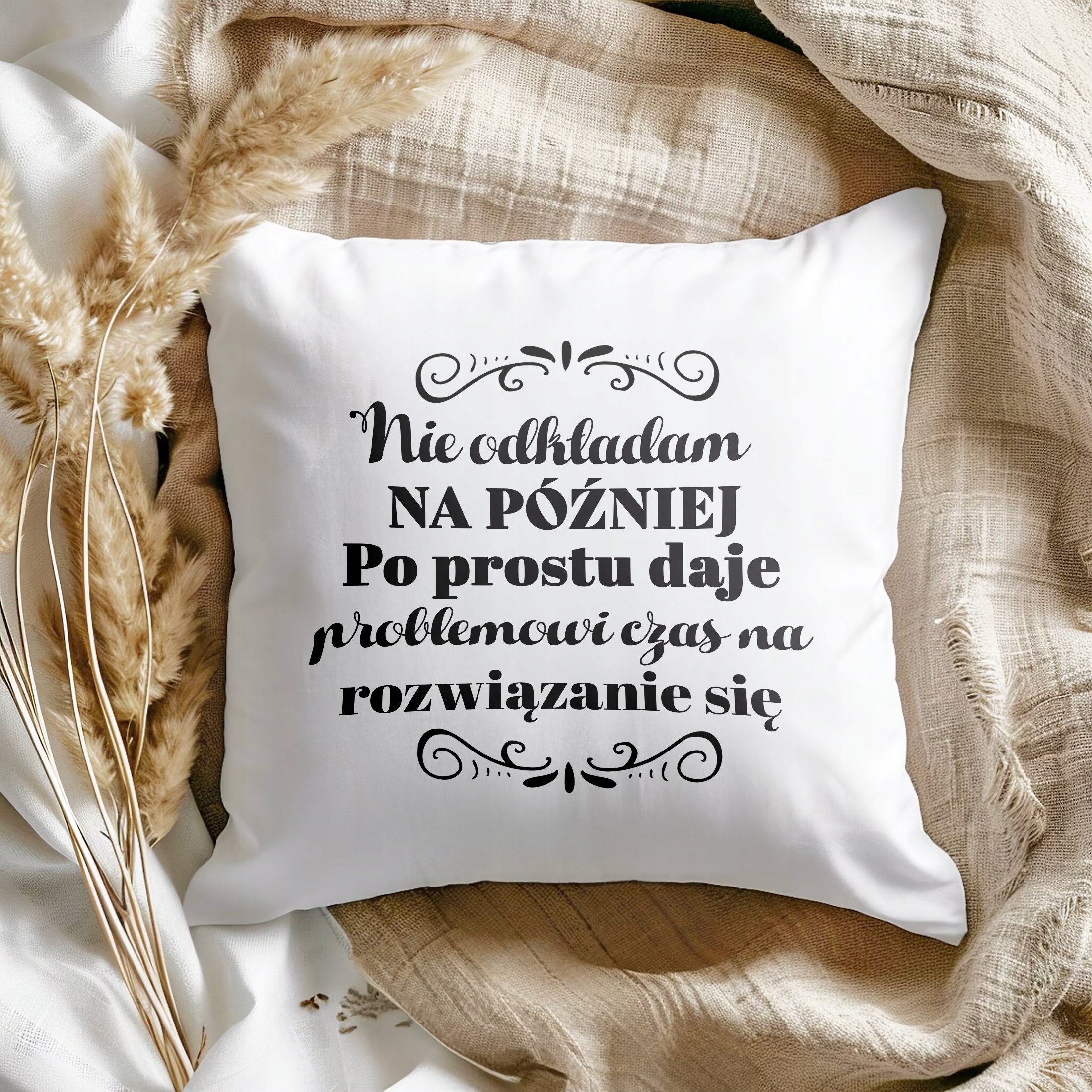 Poduszka 38x38cm Dzień Kobiet Prezent Dla Kobiety Nie Odkładam Na Później