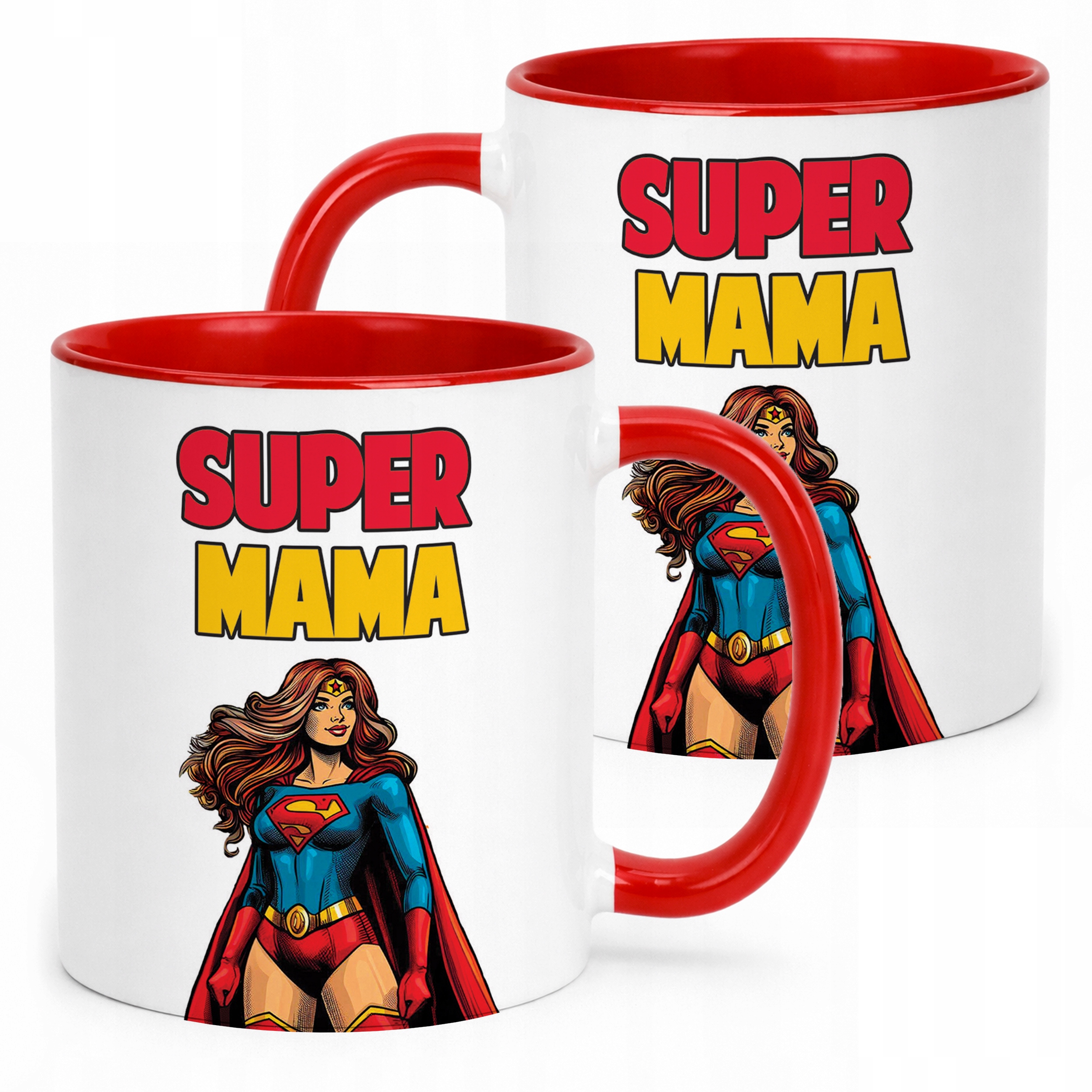 Kubek Czerwony Dzień Matki Dla Mamy Prezent Super Mama