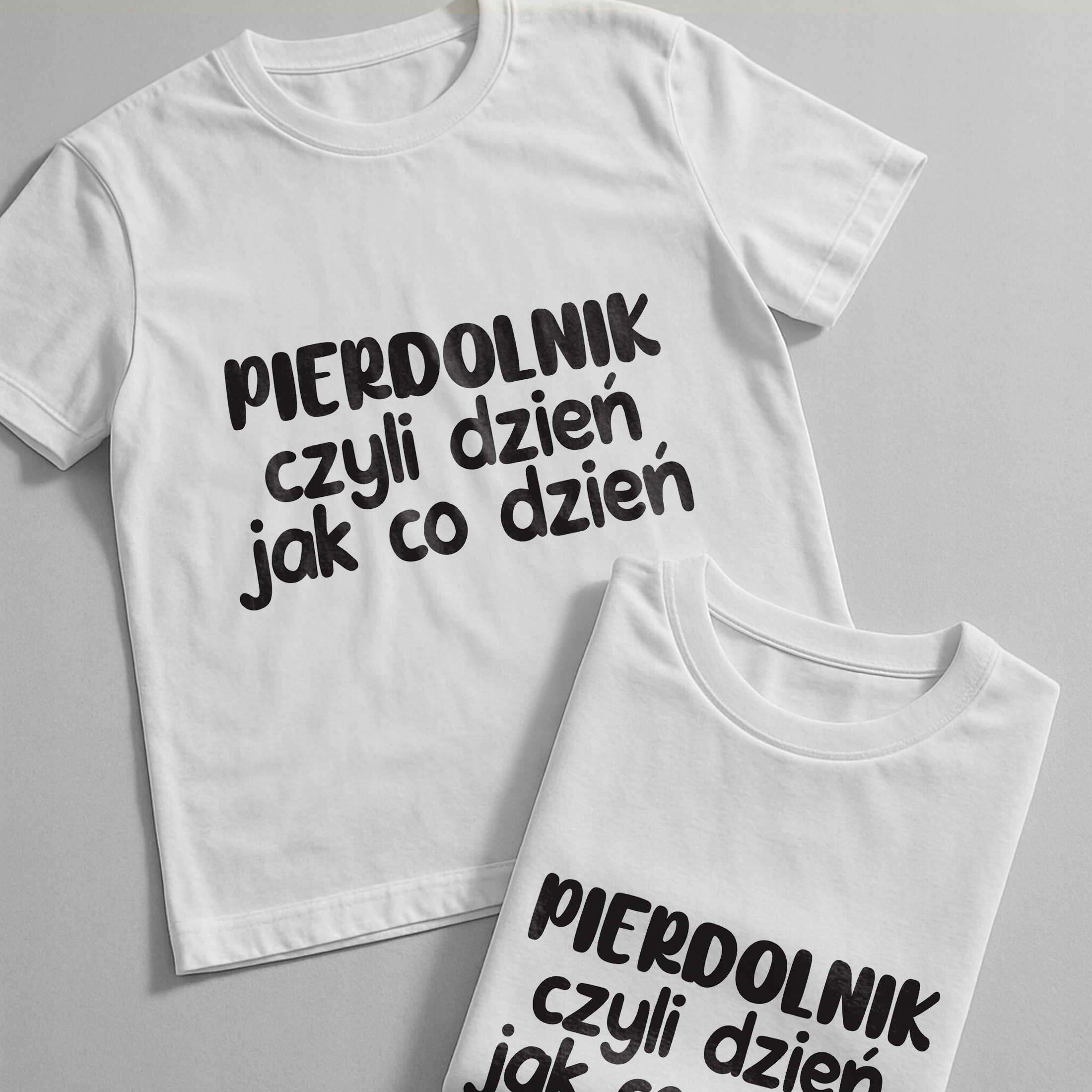 Koszulka biała męska Pie*dolnik Dzień Jak Co Dzień Zabawny Prezent