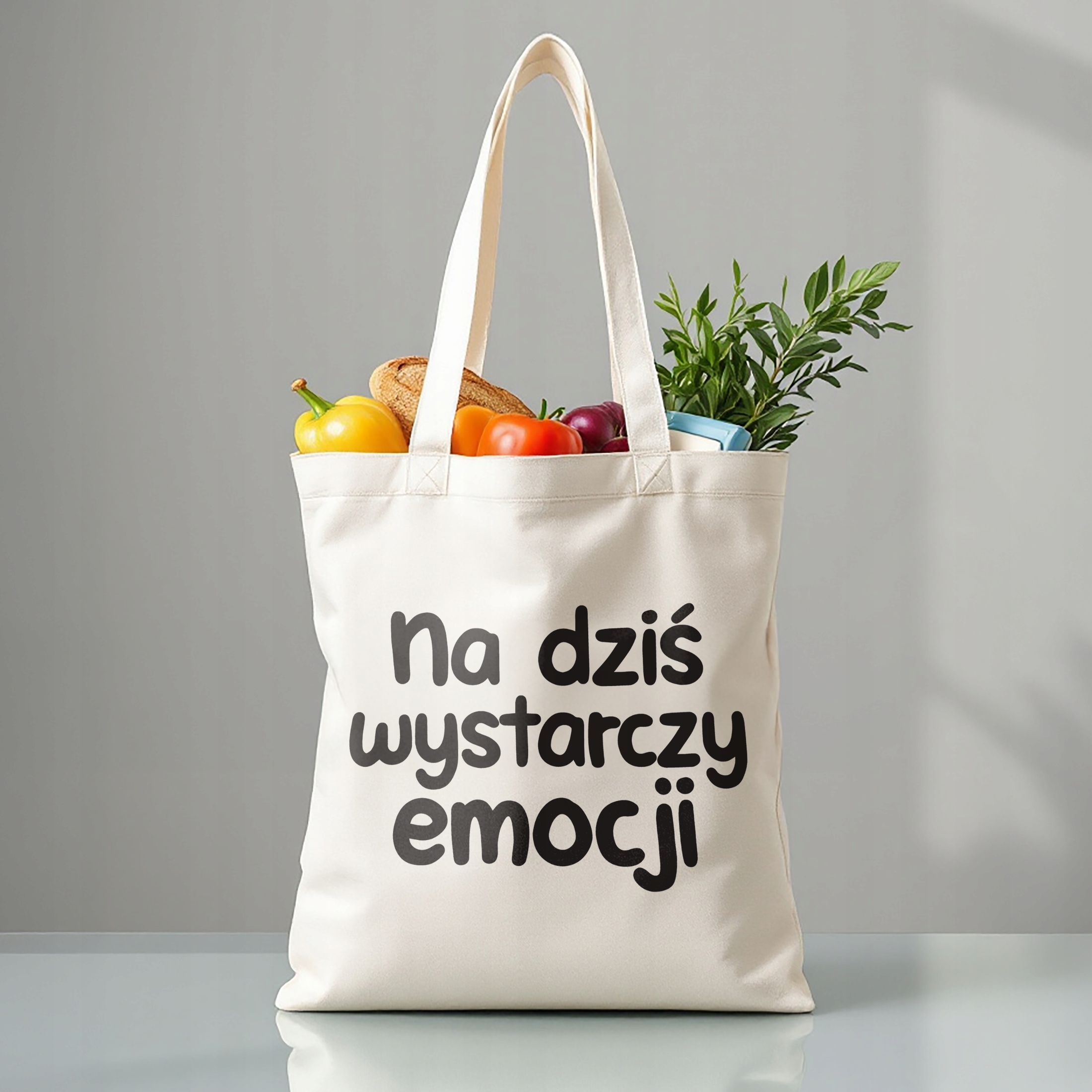 Torba bawełniana premium Na Dziś Wystarczy Emocji Zabawny Prezent