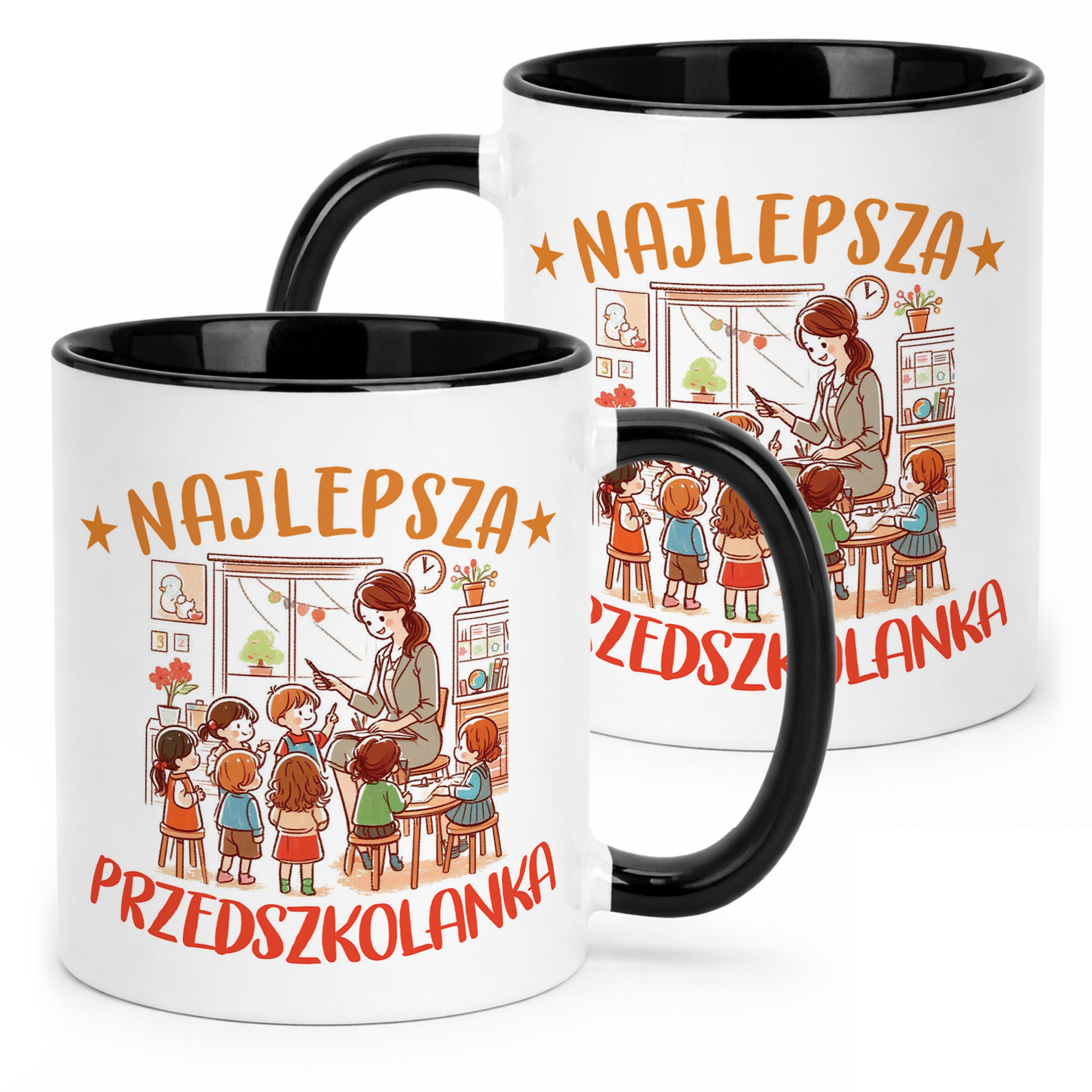 Kubek Czarny Najlepsza Przedszkolanka Dzień Nauczyciela Prezent