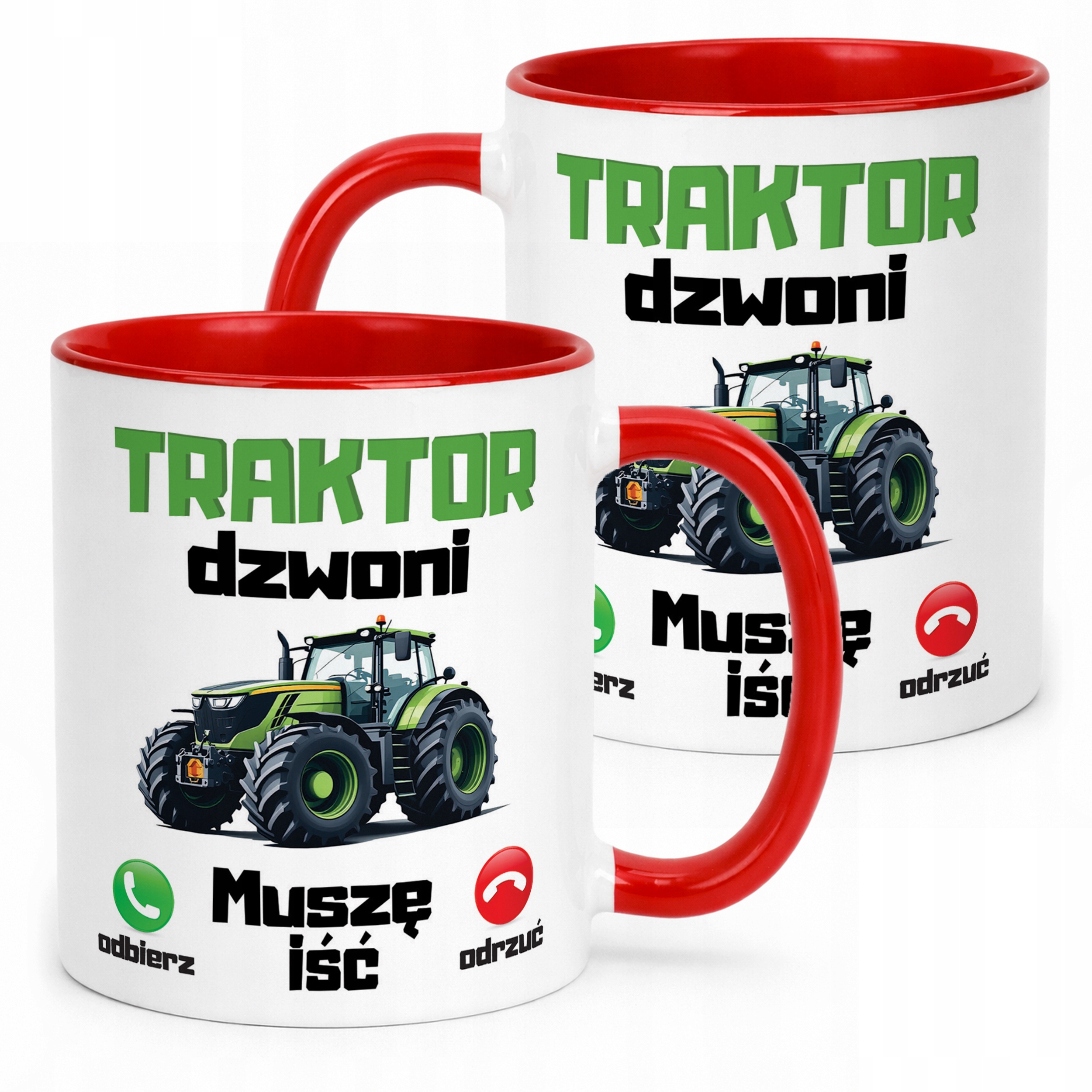 Kubek Czerwony Rolnik Dla Rolnika Traktor Zabawny Prezent Upominek