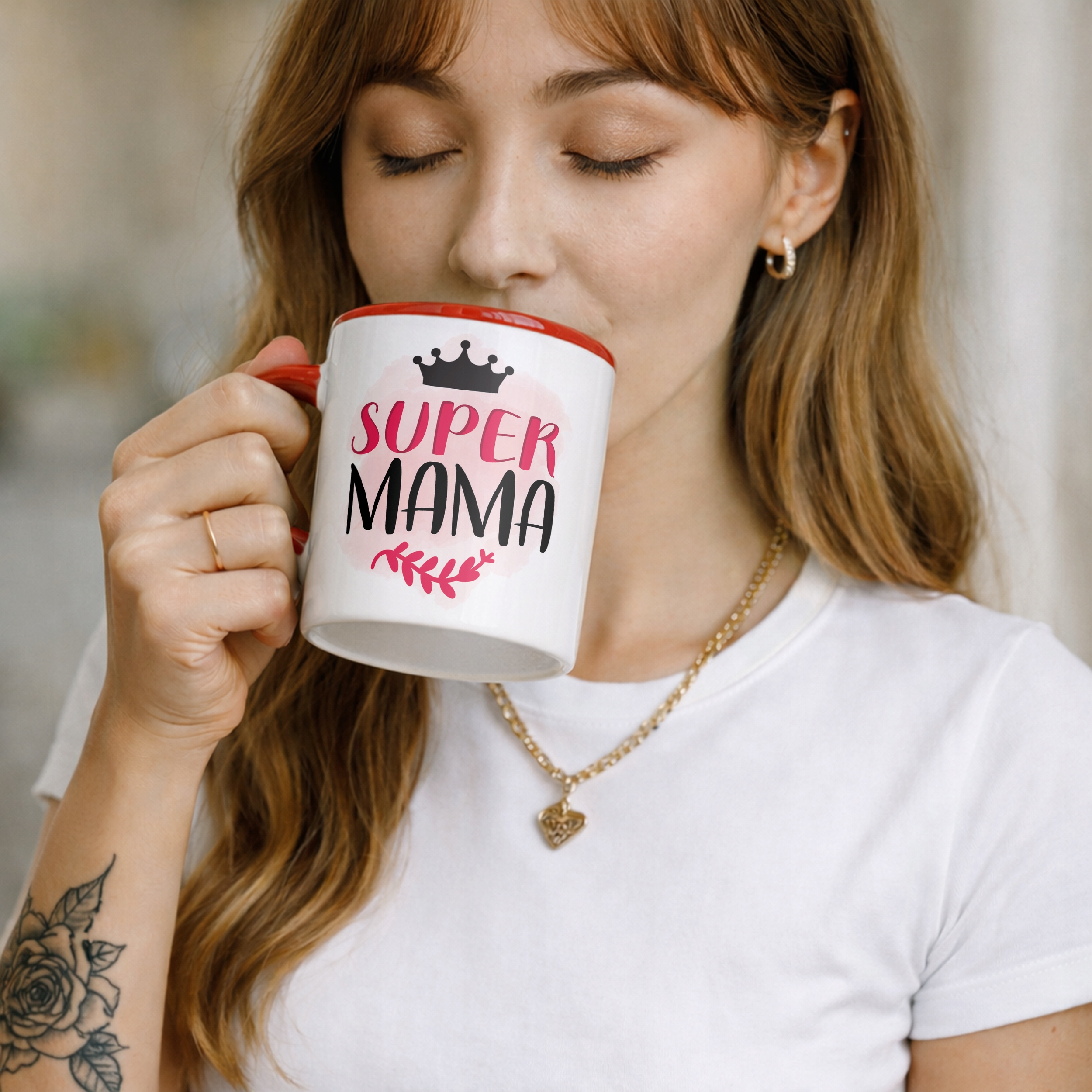 Kubek Czerwony Dzień Matki Dla Mamy Prezent Upominek Super Mama