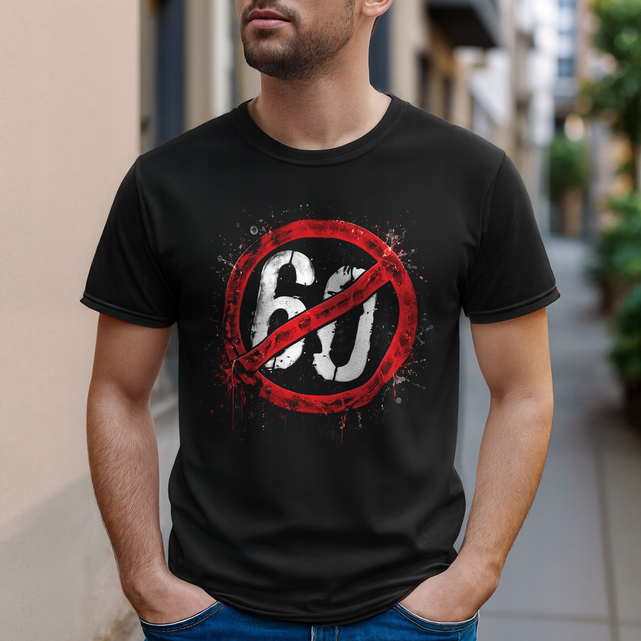 Koszulka czarna męska Z Frajerami nie gadam Przekreślona Anty 60 r. 3XL