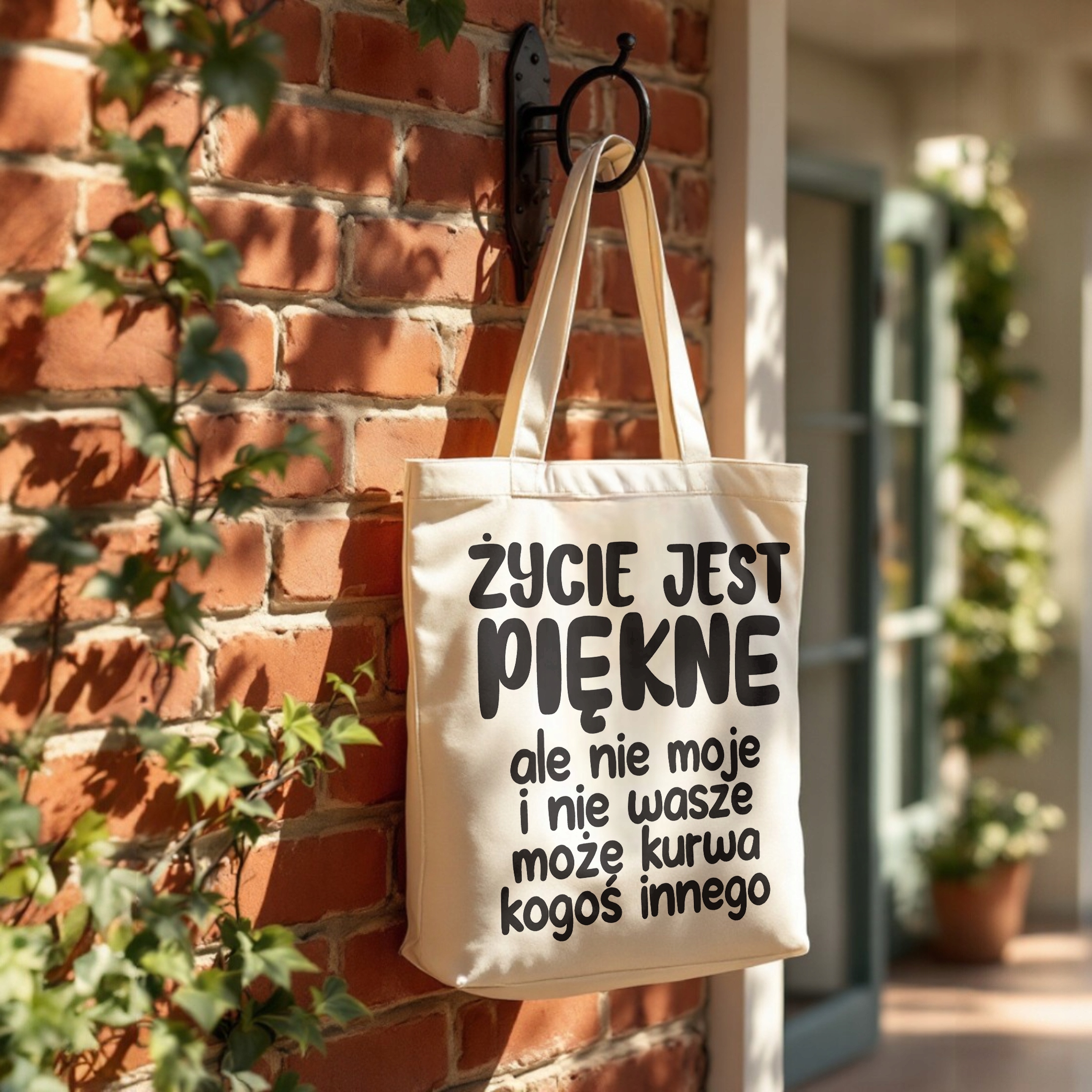 Torba bawełniana premium Życie Jest Piękne Zabawny Prezent