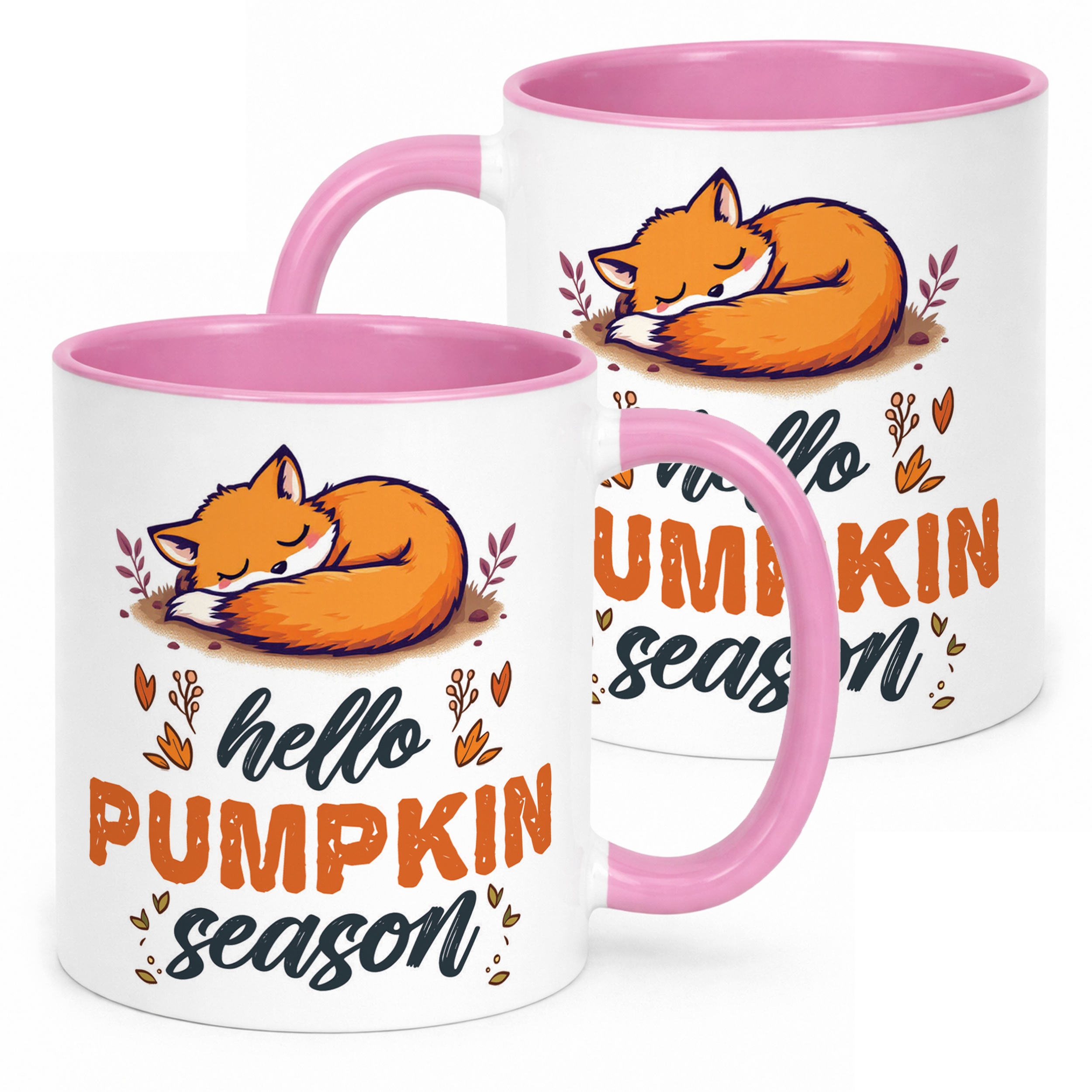 Kubek Różowy Jesienny Jesień Hello Pumpkin Dynia Prezent
