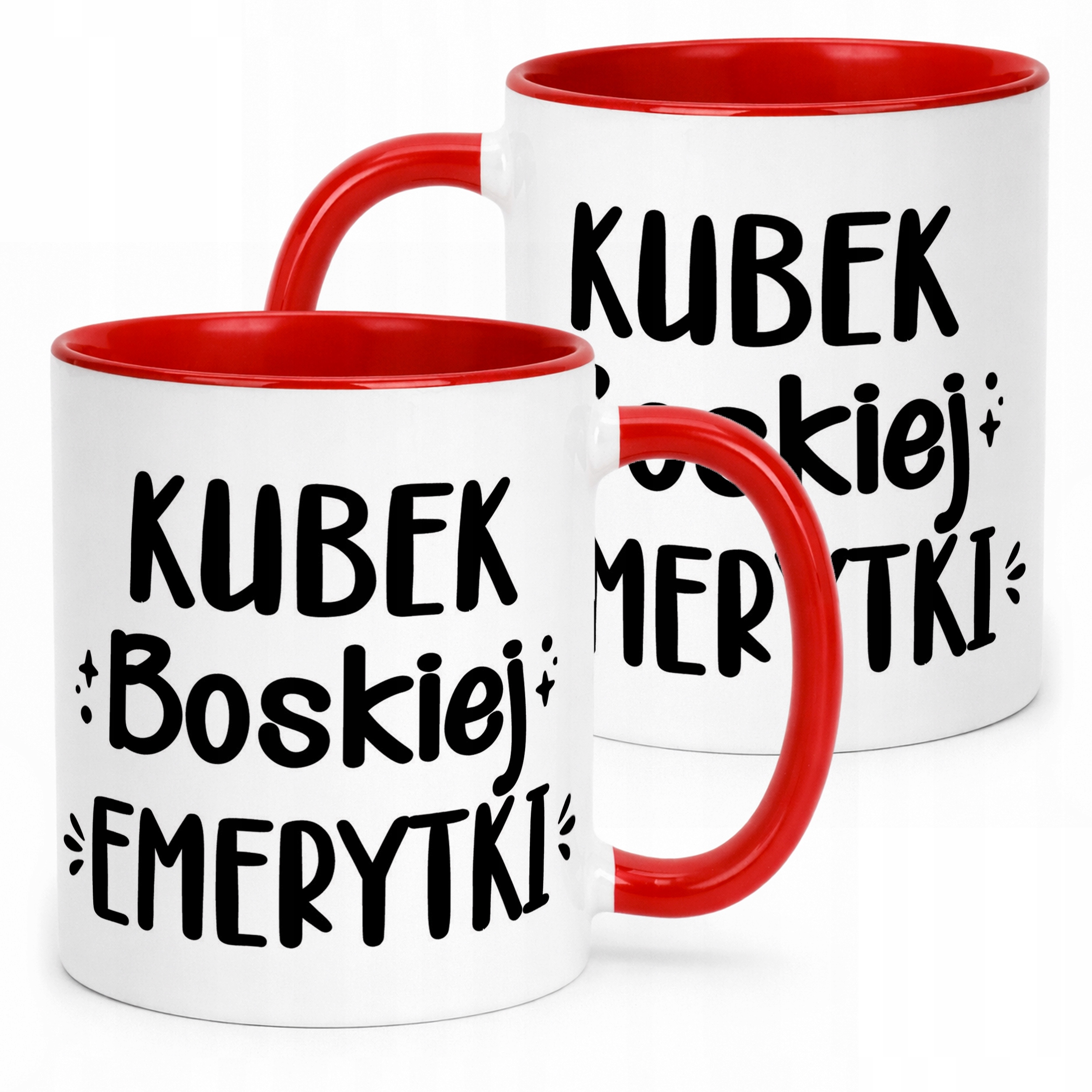 Kubek Czerwony z okazji Emerytury Dla Emerytki Prezent Upominek