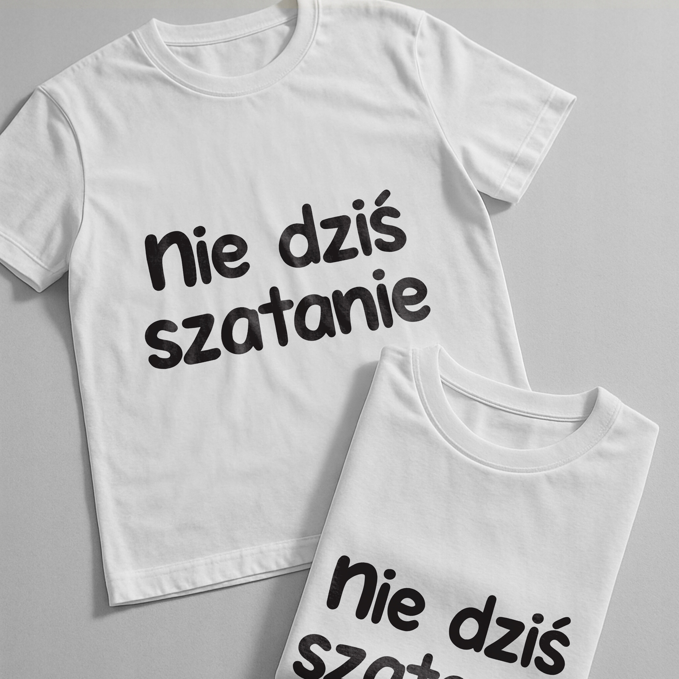 Koszulka biała męska Nie Dziś Szatanie Zabawny Prezent r. 3XL