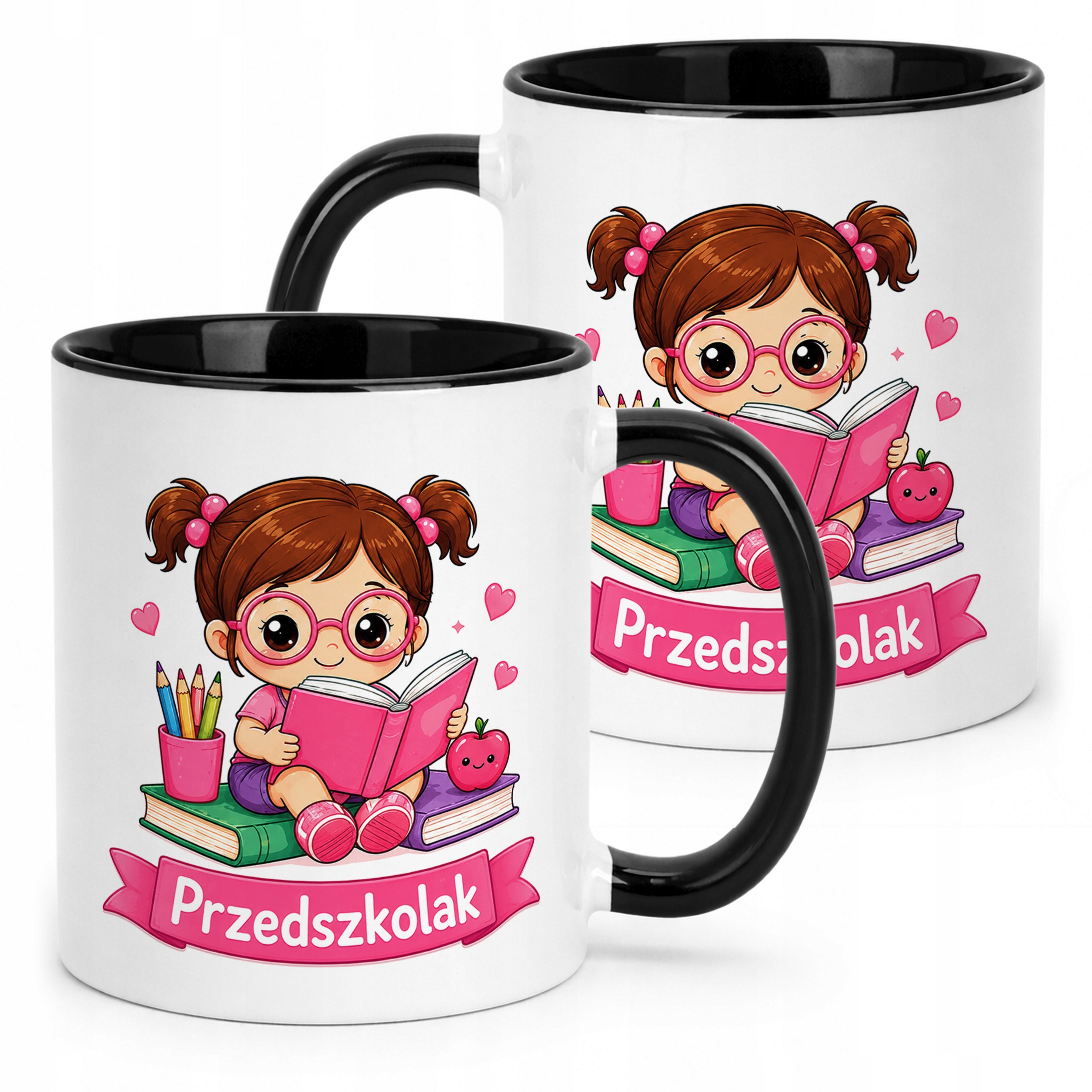 Kubek Czarny z nadrukiem Przedszkolak Szkoła Dla Dzieci Prezent