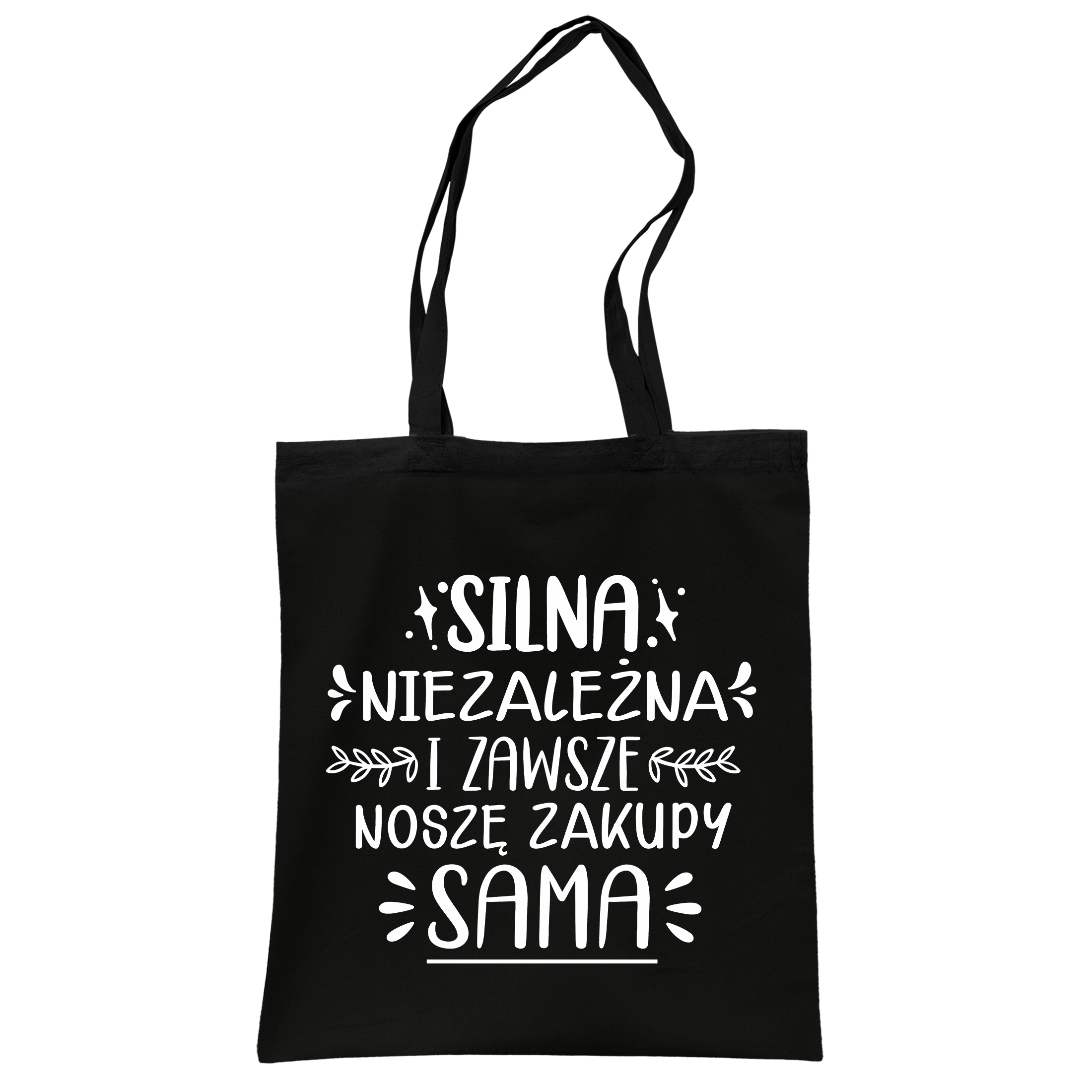Torba bawełniana czarna na zakupy Dzień Kobiet Dla Kobiety Prezent