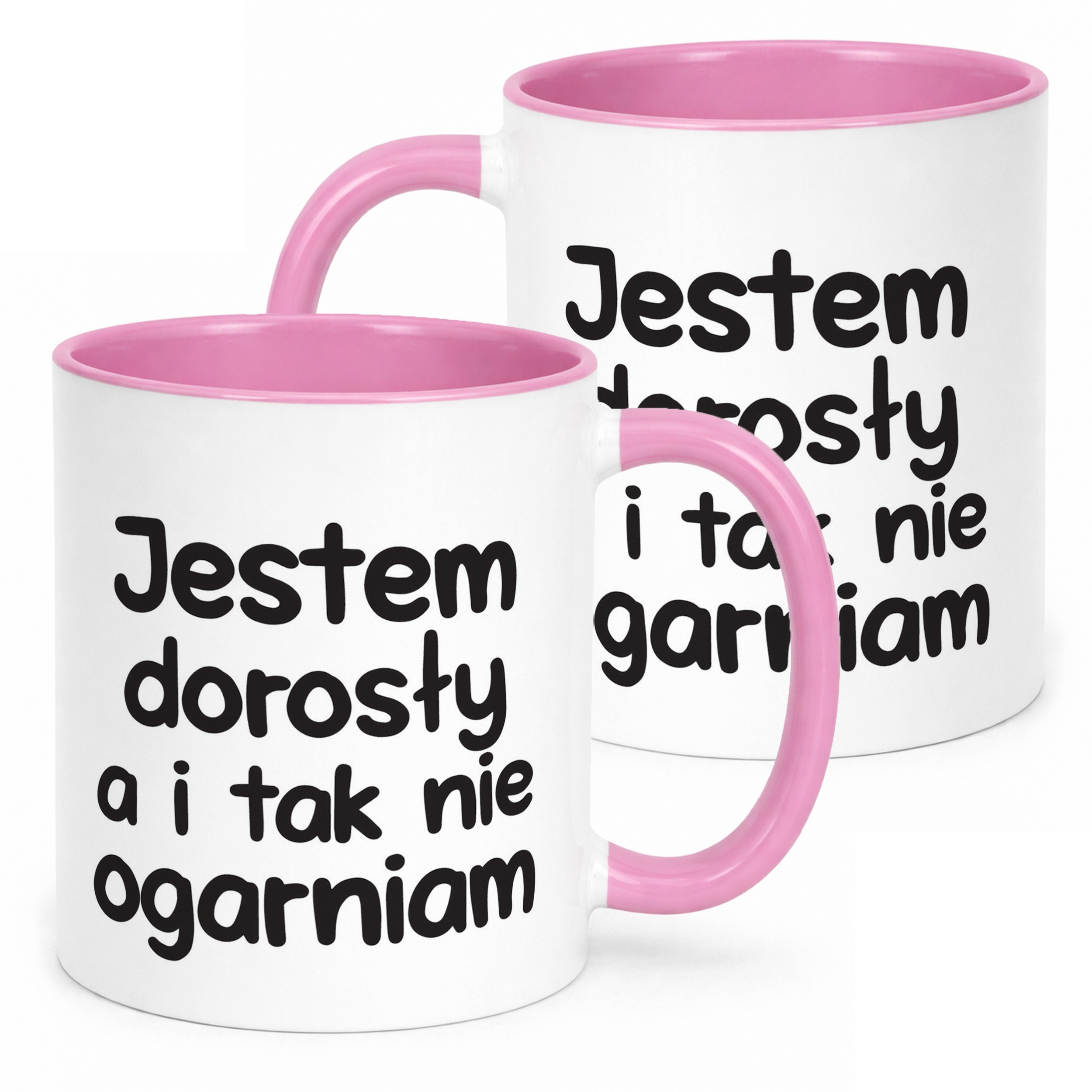 Kubek Różowy Jestem Dorosły Nie Ogarniam Śmieszny Zabawny Prezent