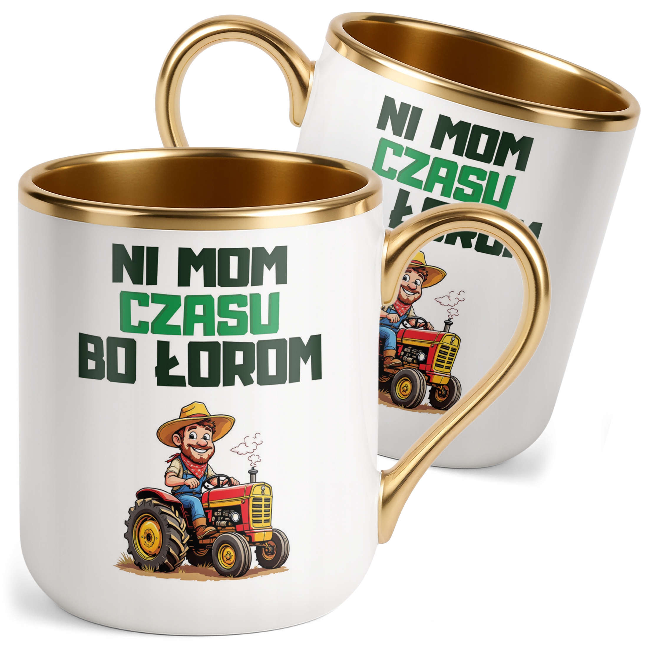 Kubek Premium Złoty Rolnik Dla Rolnika Traktor Zabawny Prezent